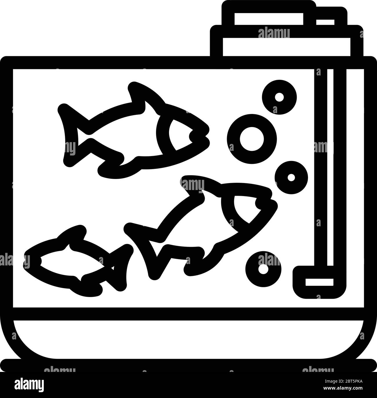 Poisson icône aquarium commercial, style de contour Illustration de Vecteur