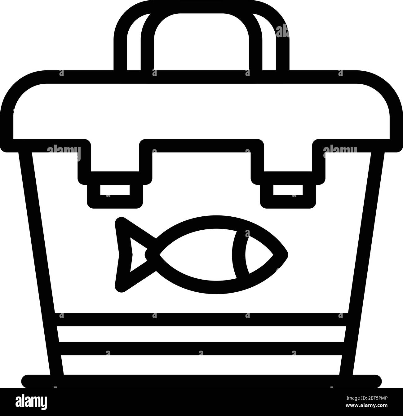Icône de sac de glace à poisson, style contour Illustration de Vecteur