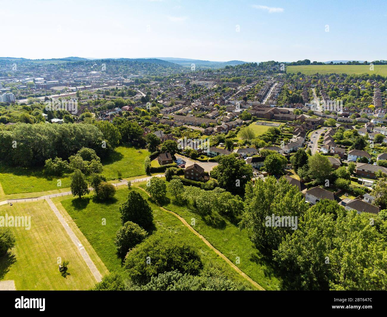 Photo aérienne de Guildford, Surrey, Royaume-Uni Banque D'Images