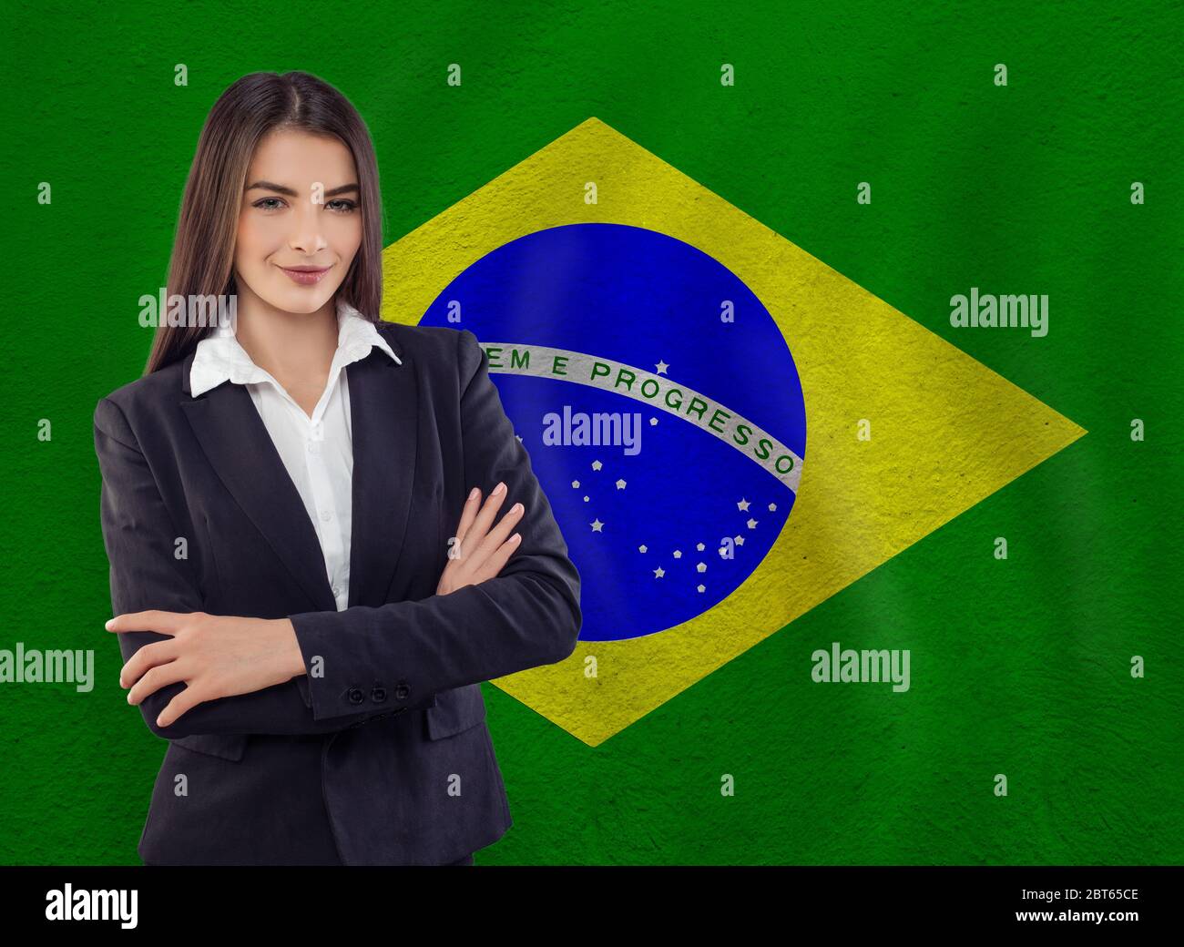 Jeune femme prête pour les affaires ou apprendre la langue Banque D'Images