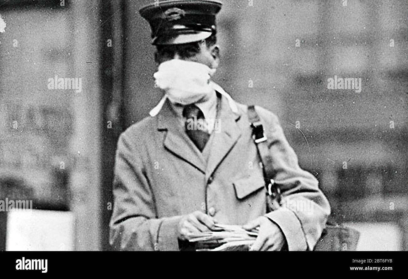1918-1919. Une épidémie de grippe 'Spanish' s'est étendue à travers le monde. Au moins 20 millions de morts, bien que selon certaines estimations, le dernier numéro sans frais à 50 millions de dollars. Il est estimé qu'entre 20  % et 40  % de l'ensemble de la population mondiale est devenue malade Banque D'Images