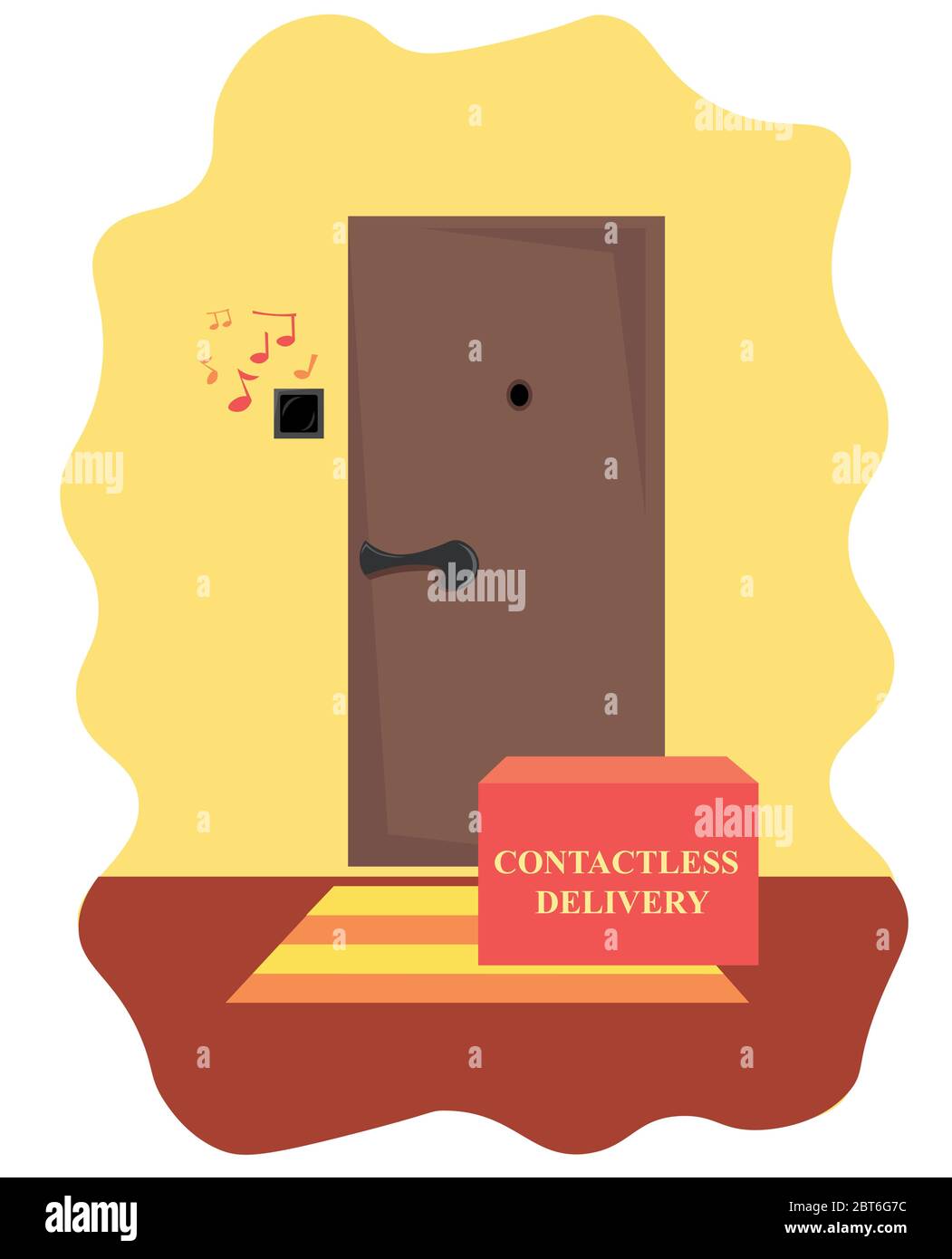 Méthode de livraison sans contact pendant une épidémie. Sûr, rapide et pratique. Illustration vectorielle pour les sites Web et les instructions. Illustration de Vecteur
