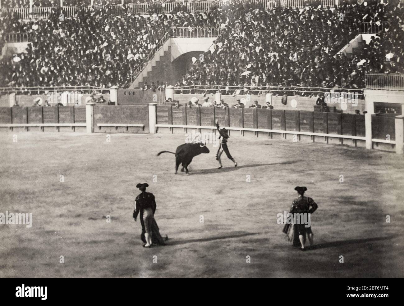 Photographie d'époque du XIXe siècle - combat de taureaux à Cordoue, Espagne Banque D'Images