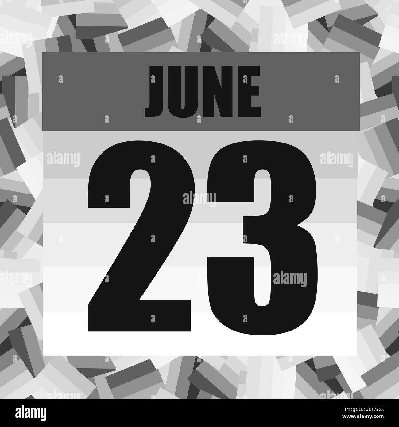 Icône juin 23. Pour planifier une journée importante. Bannière pour les jours fériés et les jours spéciaux. Vingt-troisième juin. Illustration. Banque D'Images