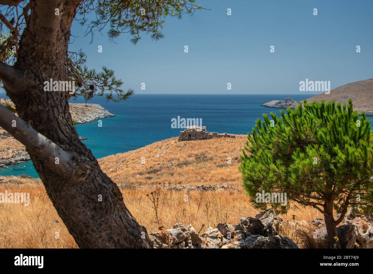 Oracle de Poseidon au Cap Matapan (Cap Tenaro) au point le plus au sud de la Grèce continentale Banque D'Images