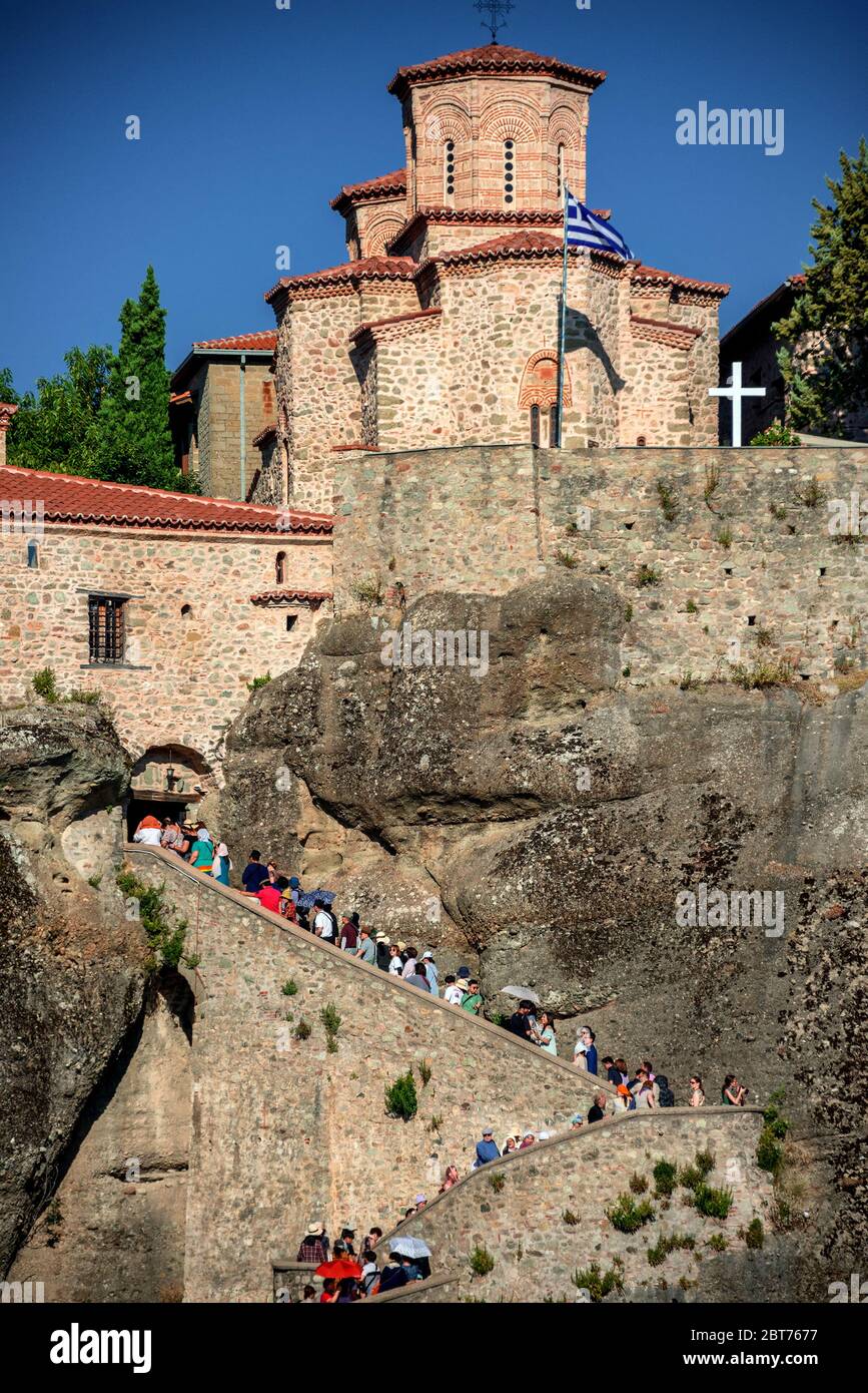 Impressions du monastère Saint de Varlaam , le deuxième plus grand monastère de la région de Meteora Banque D'Images