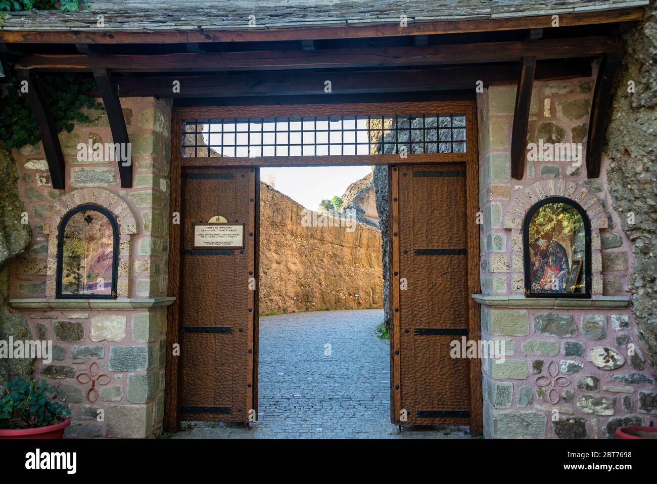 Impressions du monastère Saint de Varlaam , le deuxième plus grand monastère de la région de Meteora Banque D'Images
