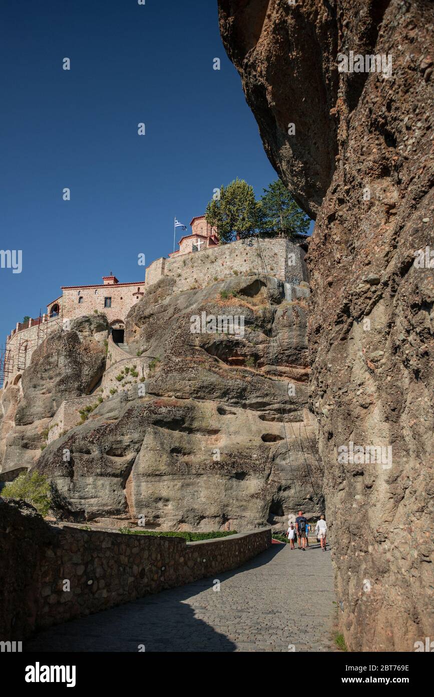 Impressions du monastère Saint de Varlaam , le deuxième plus grand monastère de la région de Meteora Banque D'Images