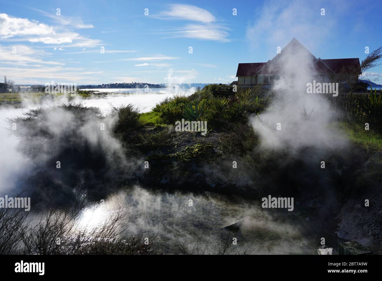 paysage spectaculaire avec vues brumeuses Banque D'Images
