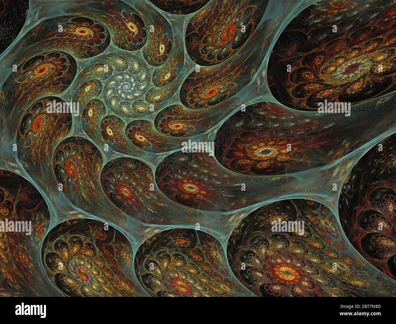 Résumé Ammonite flamme Fractal Art Banque D'Images