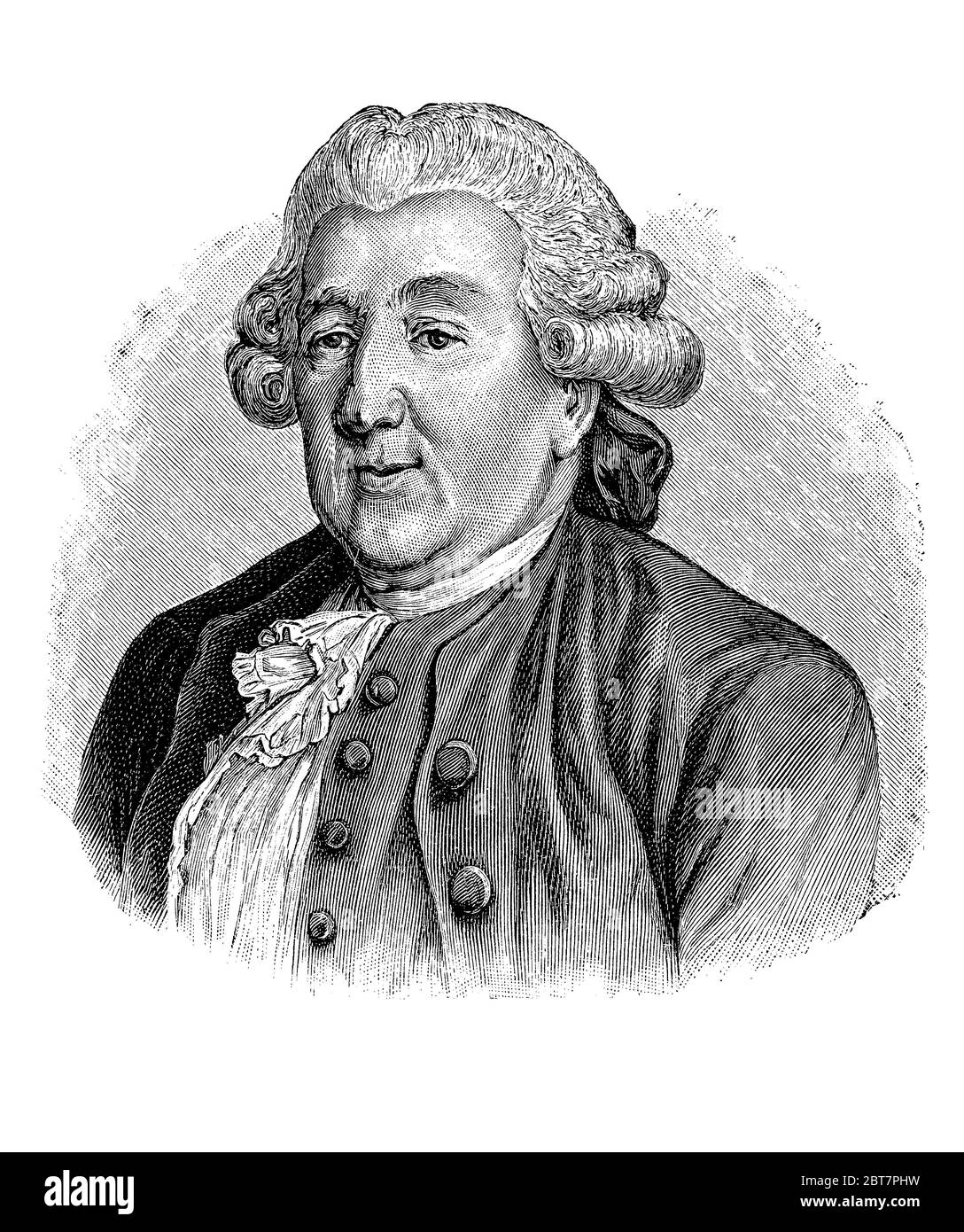 Portrait de Carlo Goldoni (1707 - 1793) célèbre dramaturge italien, auteur de pièces les plus appréciées dans le dialecte vénitien avec la rapresentation de caractères de classe moyenne et le comportement Banque D'Images