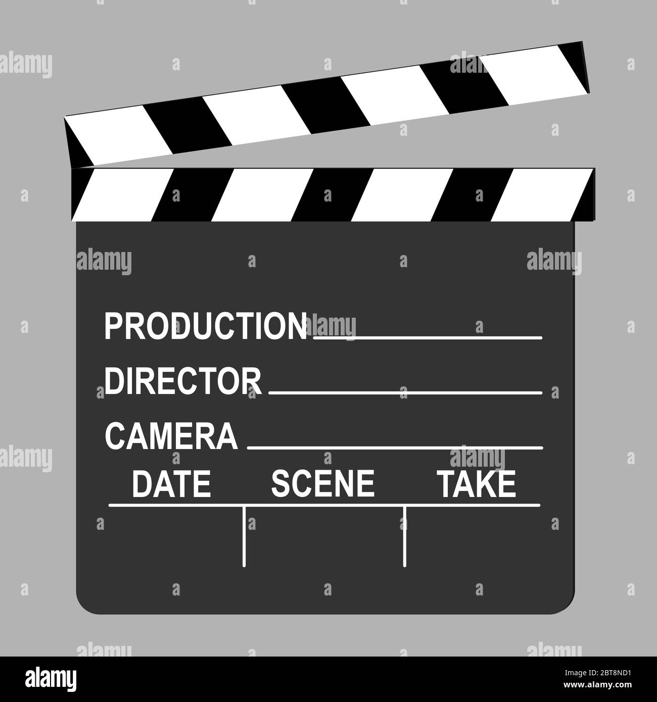 Clapperboard utilisé dans la réalisation de films avec texte, vecteur conceptuel Illustration de Vecteur