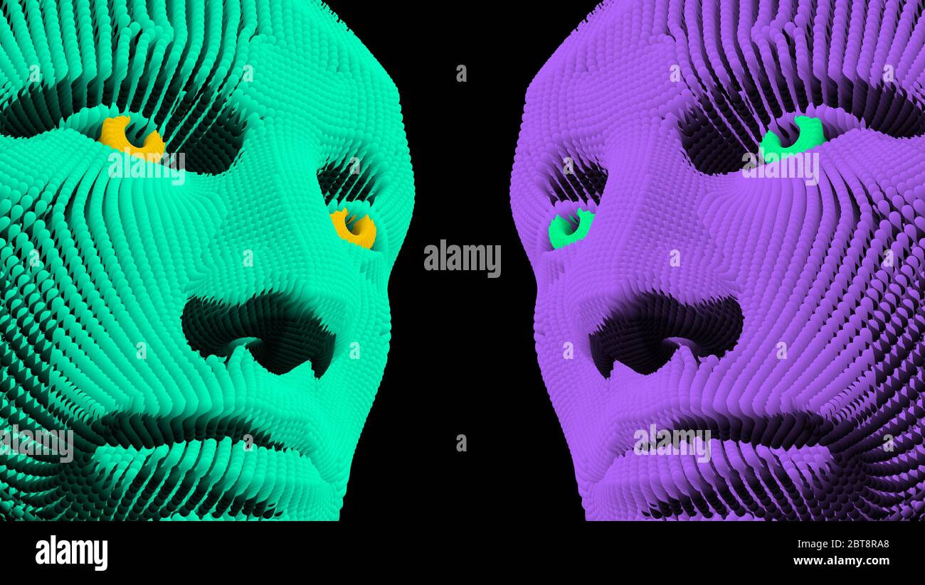 Deux adversaires face à face. Conflit d'intérêts. Les gens parlent en face à face. Le concept de rivalité. Illustration vectorielle pour la publicité, marketin Illustration de Vecteur