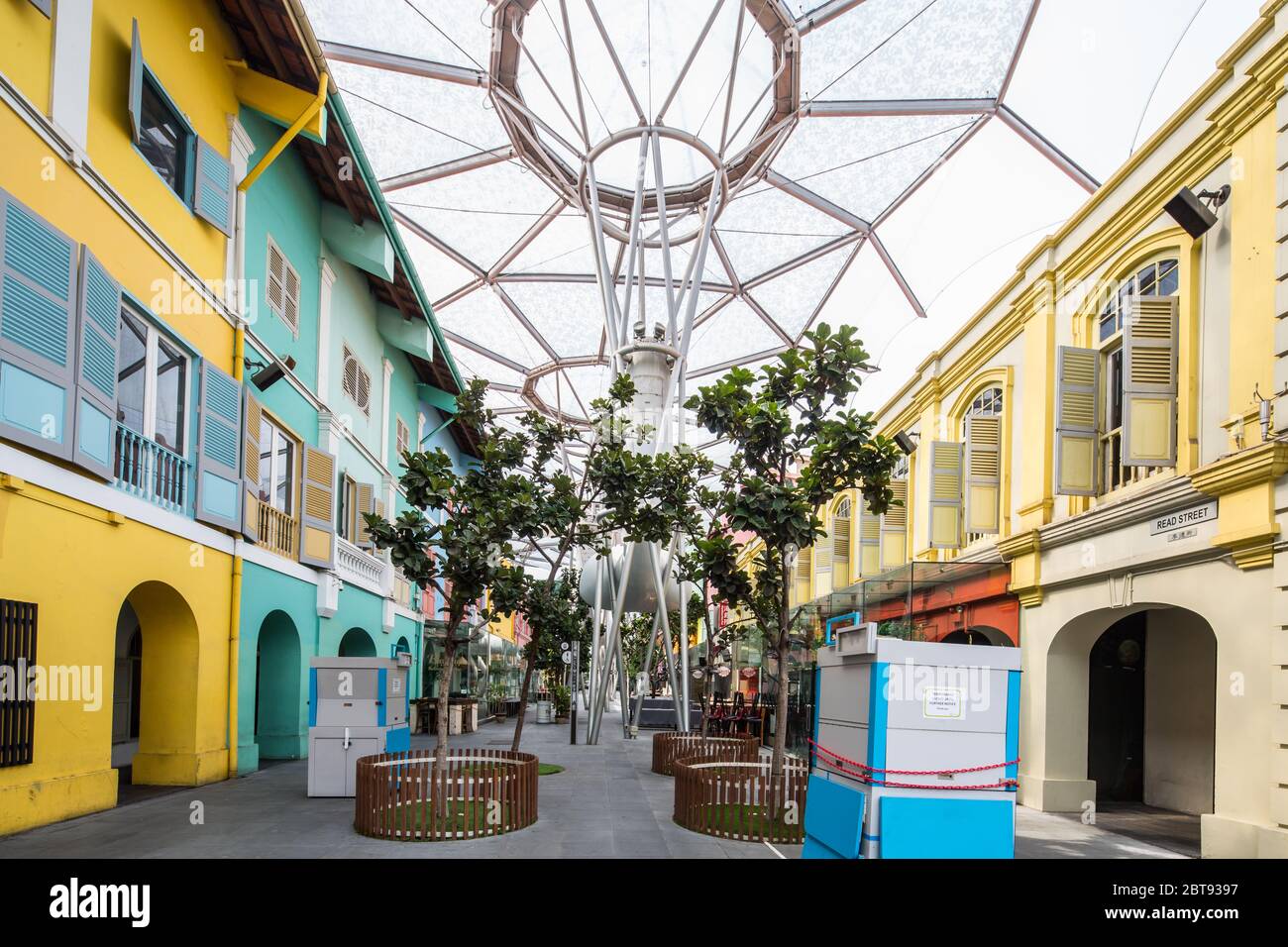 Look épuré de Clarke Quay. Un lieu populaire pour le secteur du tourisme. Singapour. Banque D'Images