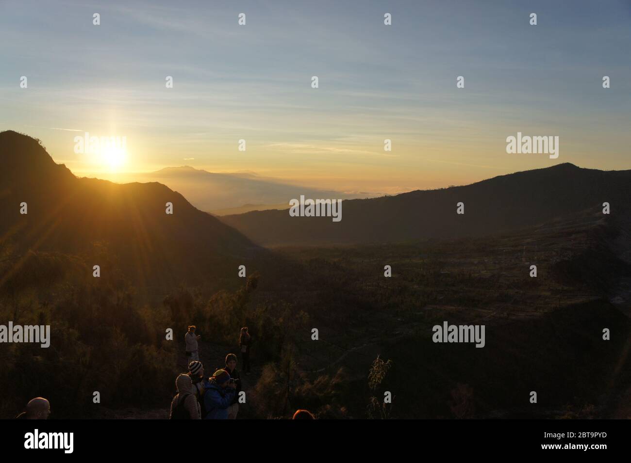 Lever du soleil sur le Mont Bromo, Indonésie Banque D'Images