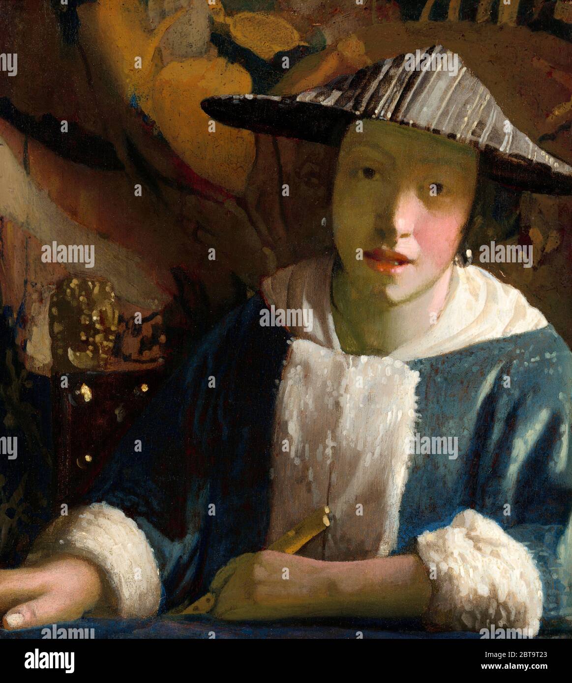 Attribué à Johannes Vermeer (Néerlandais, 1632 - 1675), jeune fille à la flûte, probablement 1665/1675, huile sur panneau, Widener Collection 1942.9.98 Banque D'Images