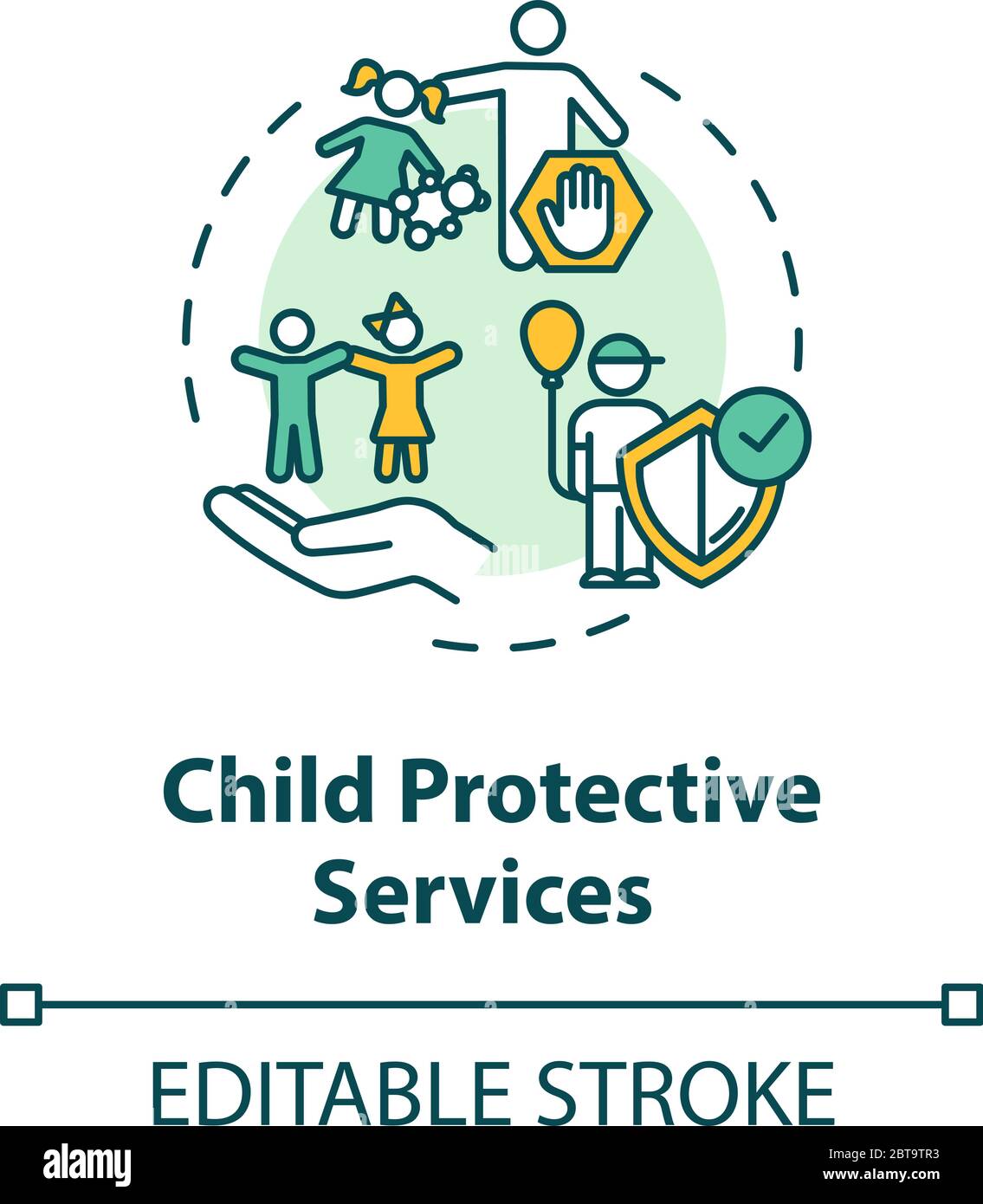 Icône de concept de protection enfant Illustration de Vecteur