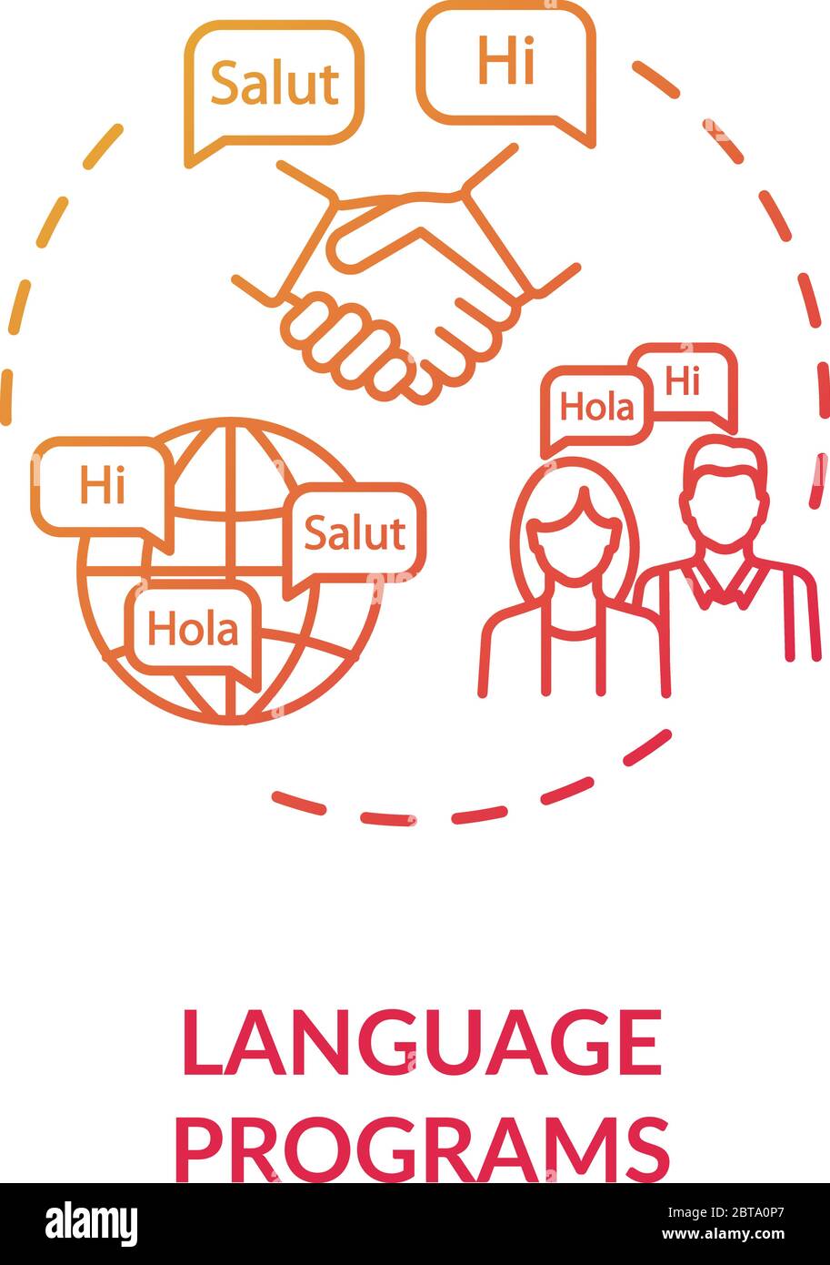 Icône de concept de programmes de langue Illustration de Vecteur