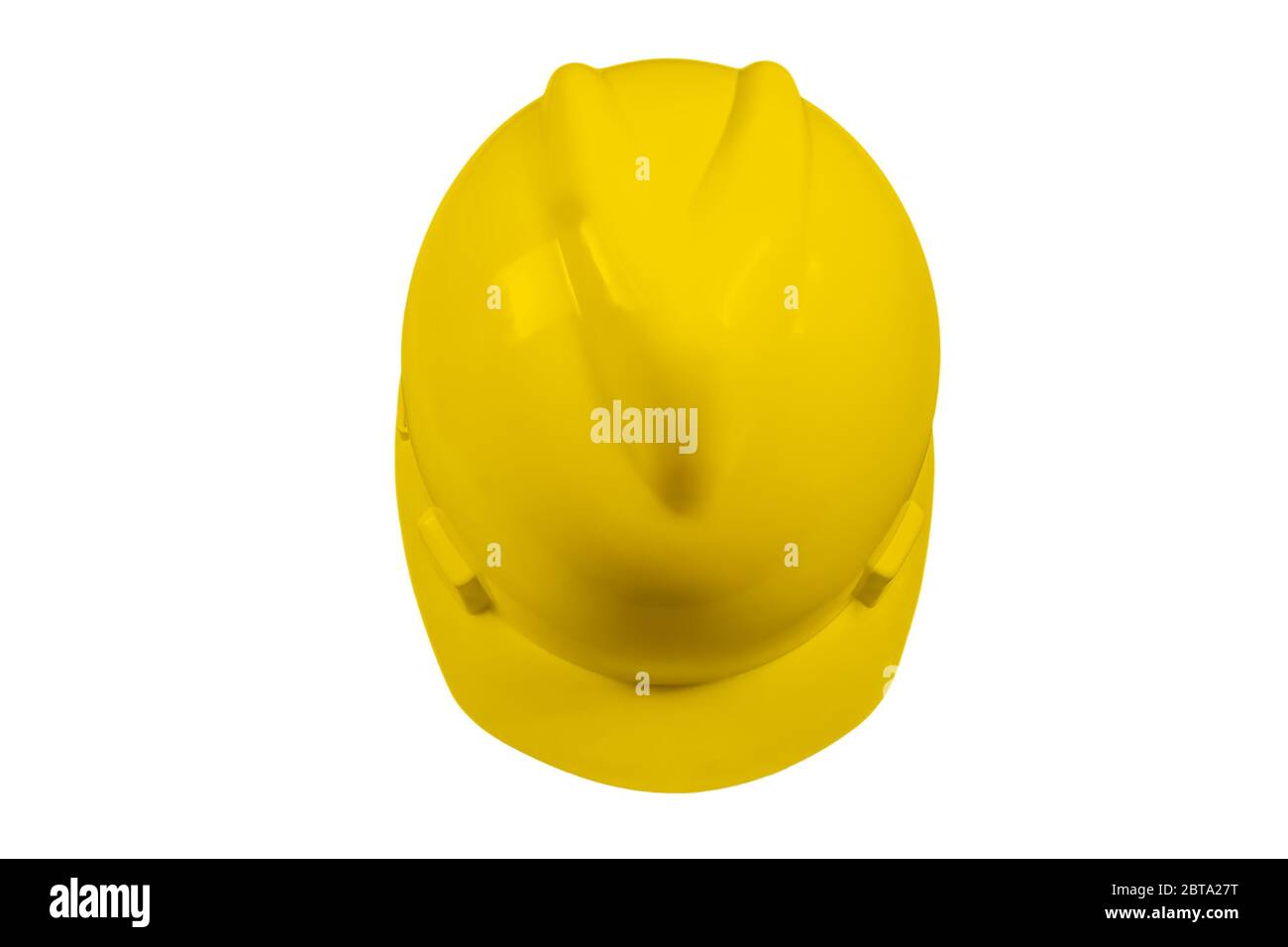 Casque de sécurité jaune isolé sur fond blanc Banque D'Images