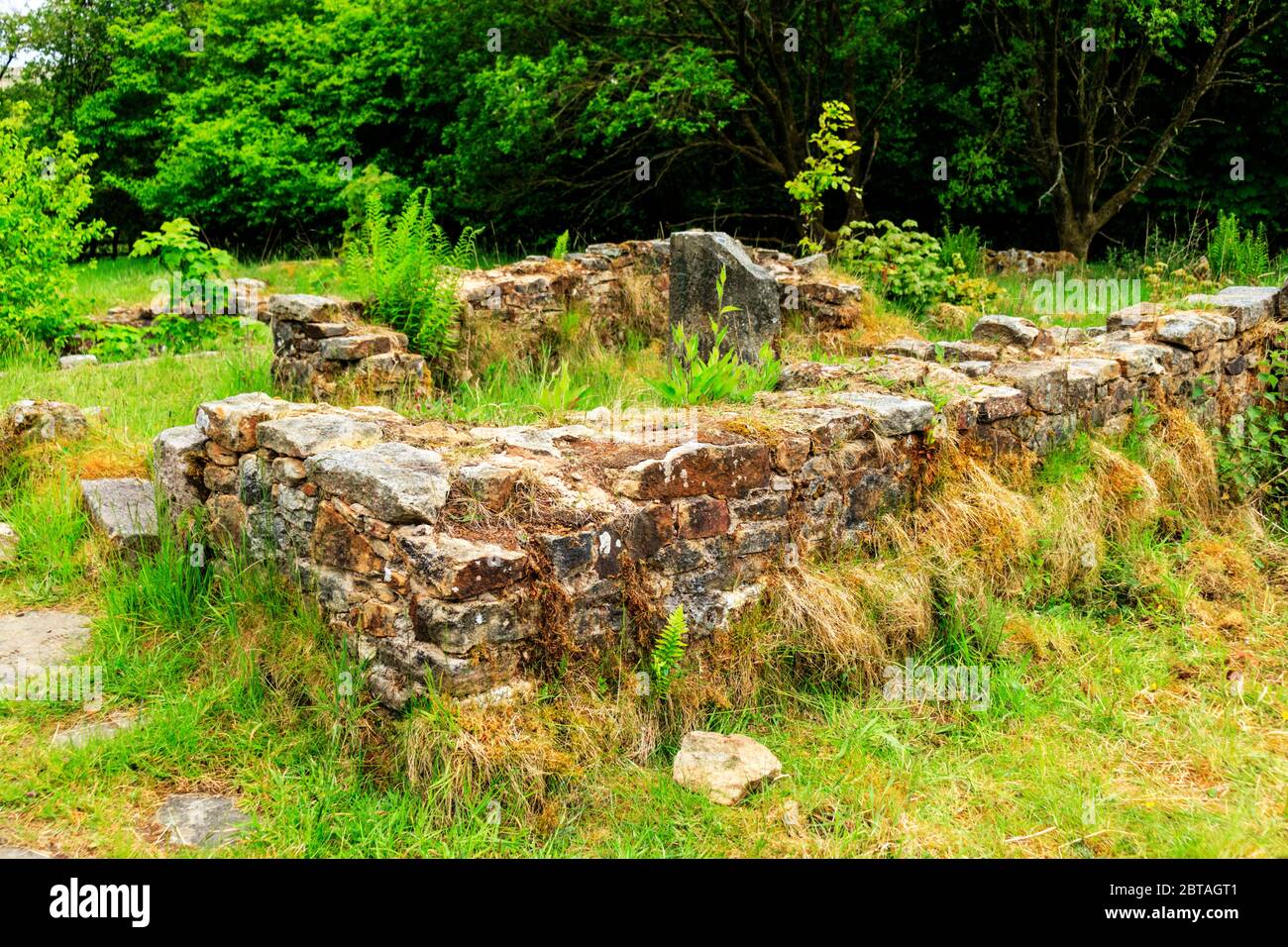 Les ruines de Hollinshead Hall, Tockholes, Lancashire. Banque D'Images