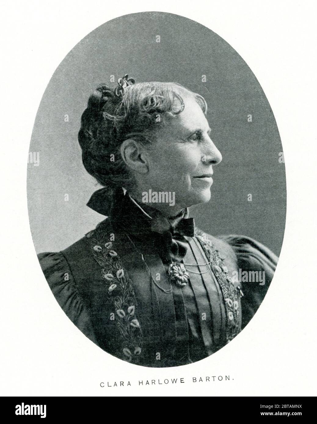 Clarissa Harlowe Barton (1821–1912) est une infirmière américaine pionnière qui a fondé la Croix-Rouge américaine. Elle était infirmière d'hôpital pendant la guerre de Sécession, enseignante et commis aux brevets. Banque D'Images