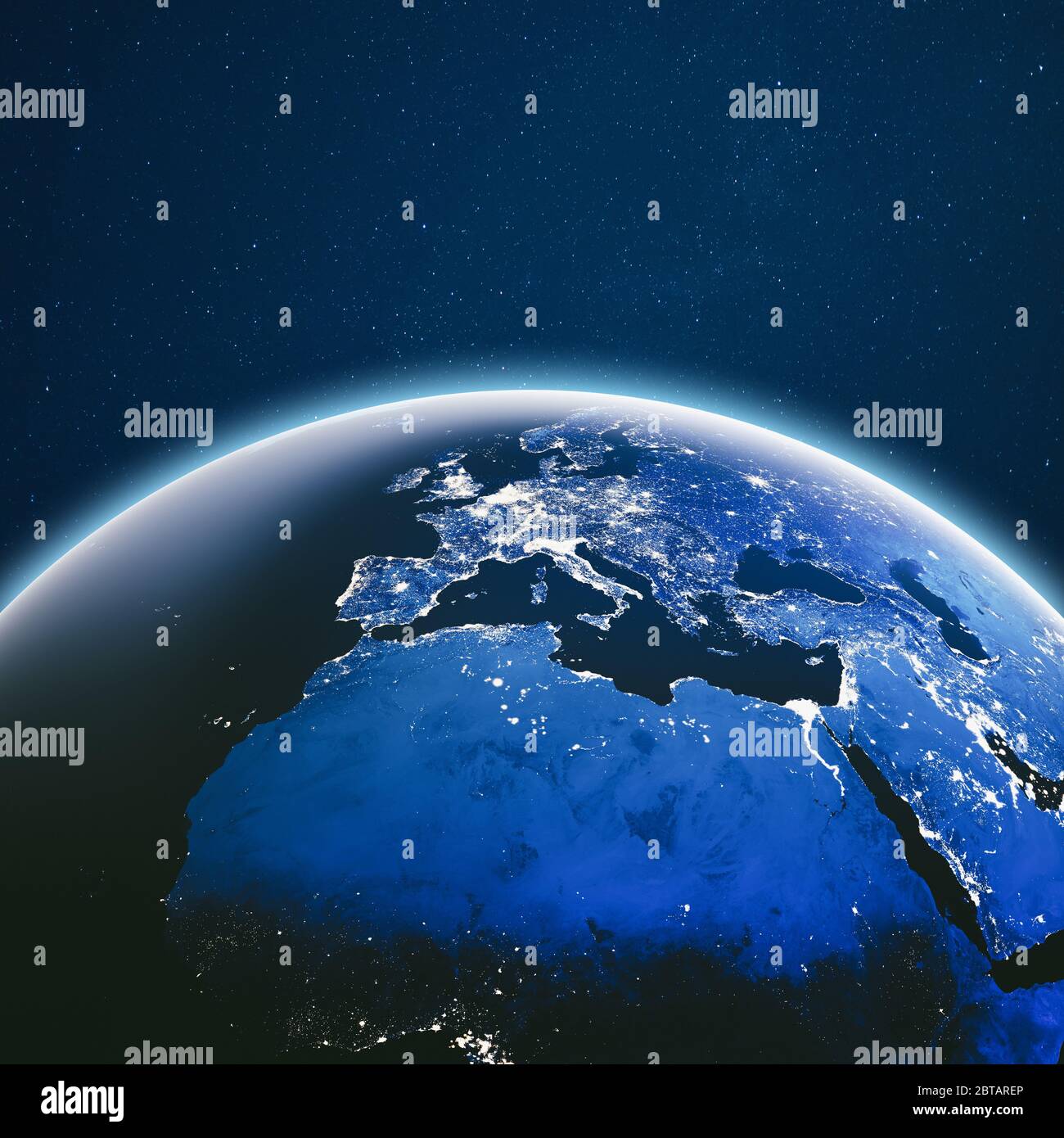 La terre de l'espace. Éléments de cette image fournie par la NASA. Le rendu 3D Banque D'Images