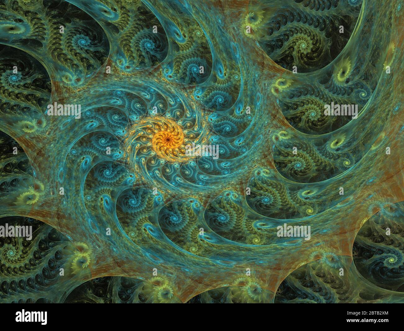 Résumé Ammonite flamme Fractal Art Banque D'Images