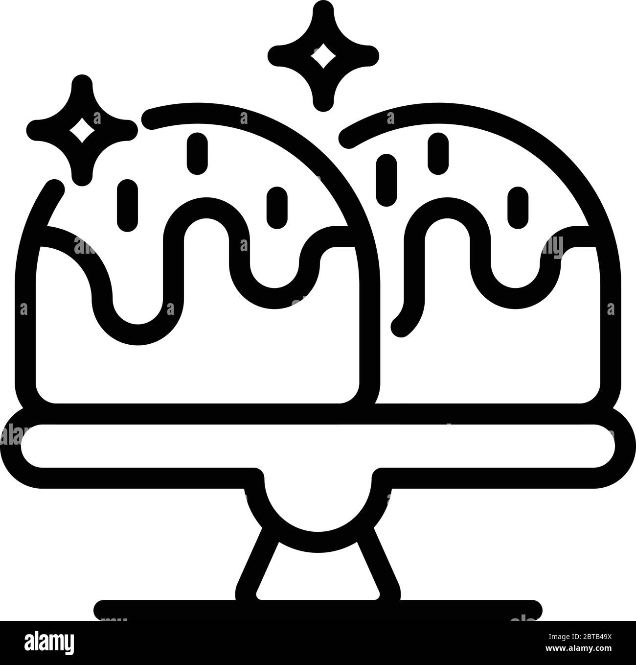 Icône gâteau de Pâques, style contour Illustration de Vecteur