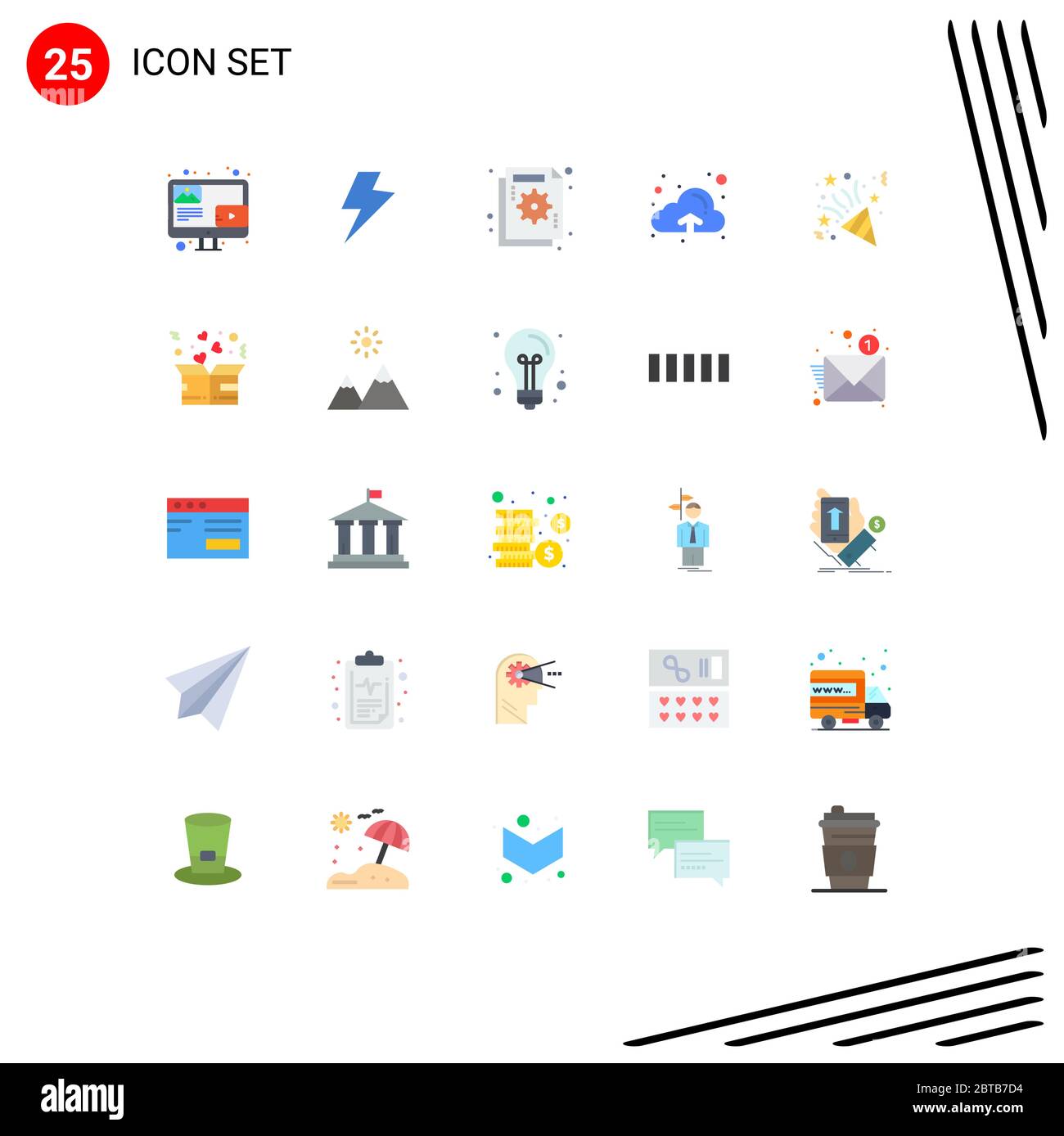 25 icônes créatives signes et symboles modernes d'étoiles, noël, affaires, téléchargement, éléments de conception vectorielle modifiables dans le cloud Illustration de Vecteur