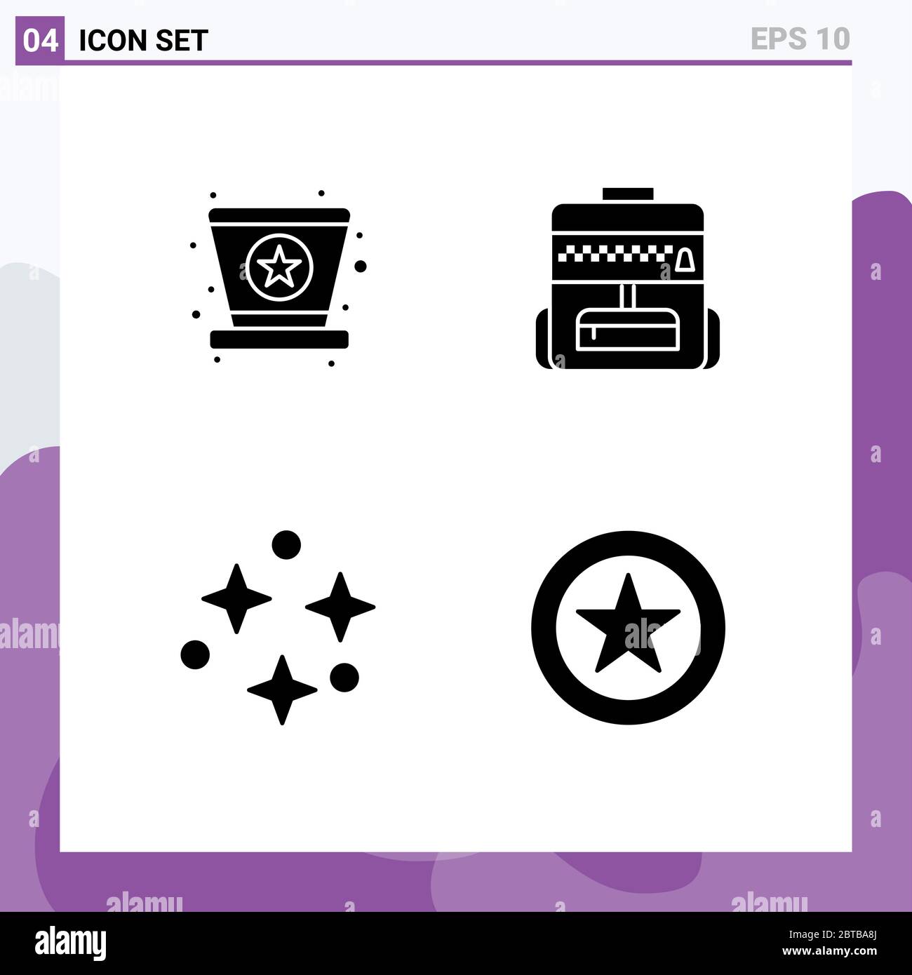 Ensemble de 4 icônes d'interface utilisateur modernes symboles signes pour le carnaval, l'espace, l'étoile, l'école, les éléments de conception vectorielle modifiables favoris Illustration de Vecteur