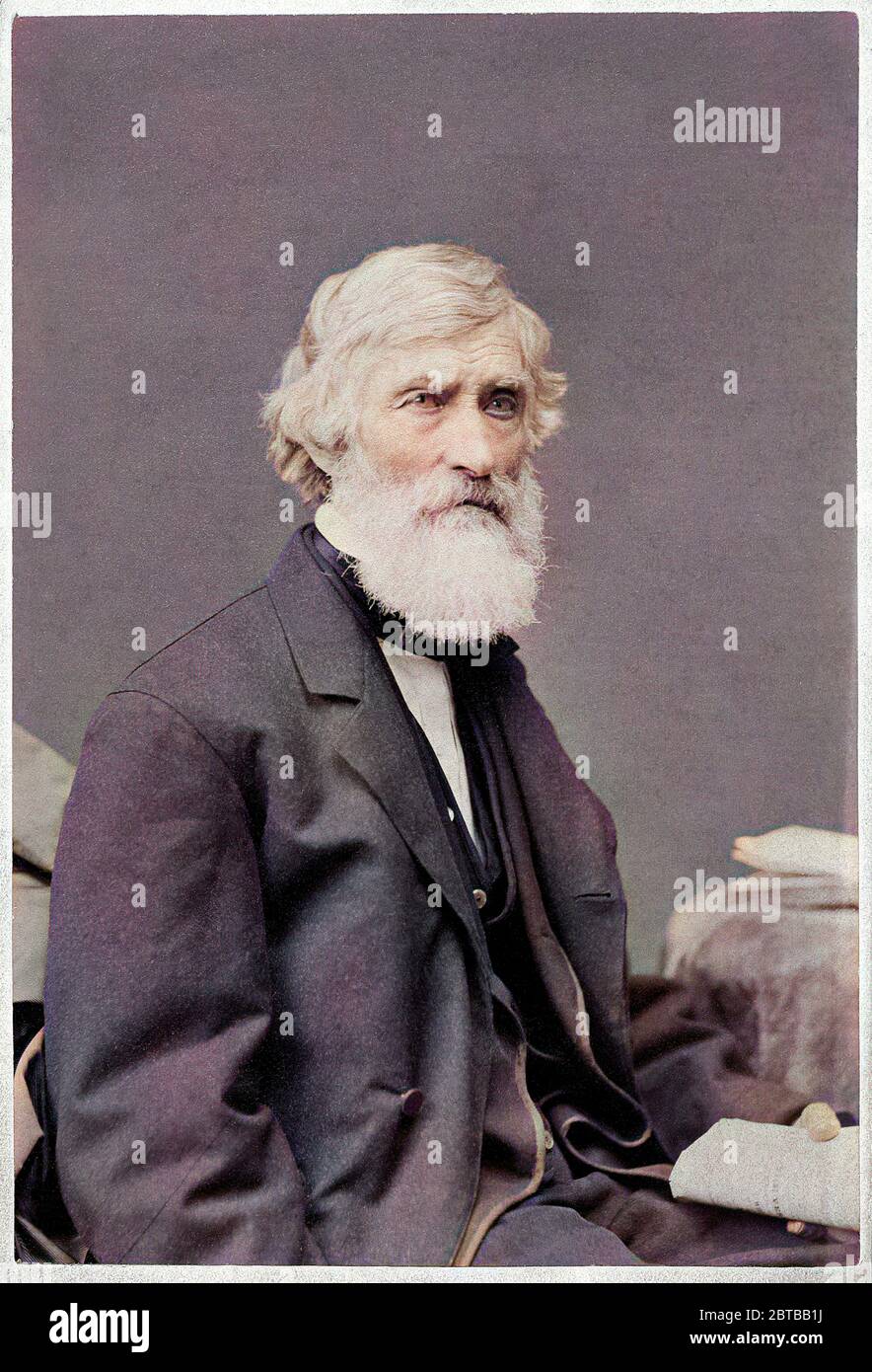 1869 , NEW YORK, Etats-Unis : le peintre américain Asher Brown DURAND ( 1796 - 1886 ) . Photo d'Abraham Bogardus ( 1822 – 1908), New York . COLORIÉ NUMÉRIQUEMENT .- ARTS - ARTI VISIVE - ARTE - PORTRAIT - RITRATTO - HISTOIRE - FOTO STORICHE - uomo vecchio - anziano - homme âgé - barbe - barba - gilet -- Archivio GBB Banque D'Images