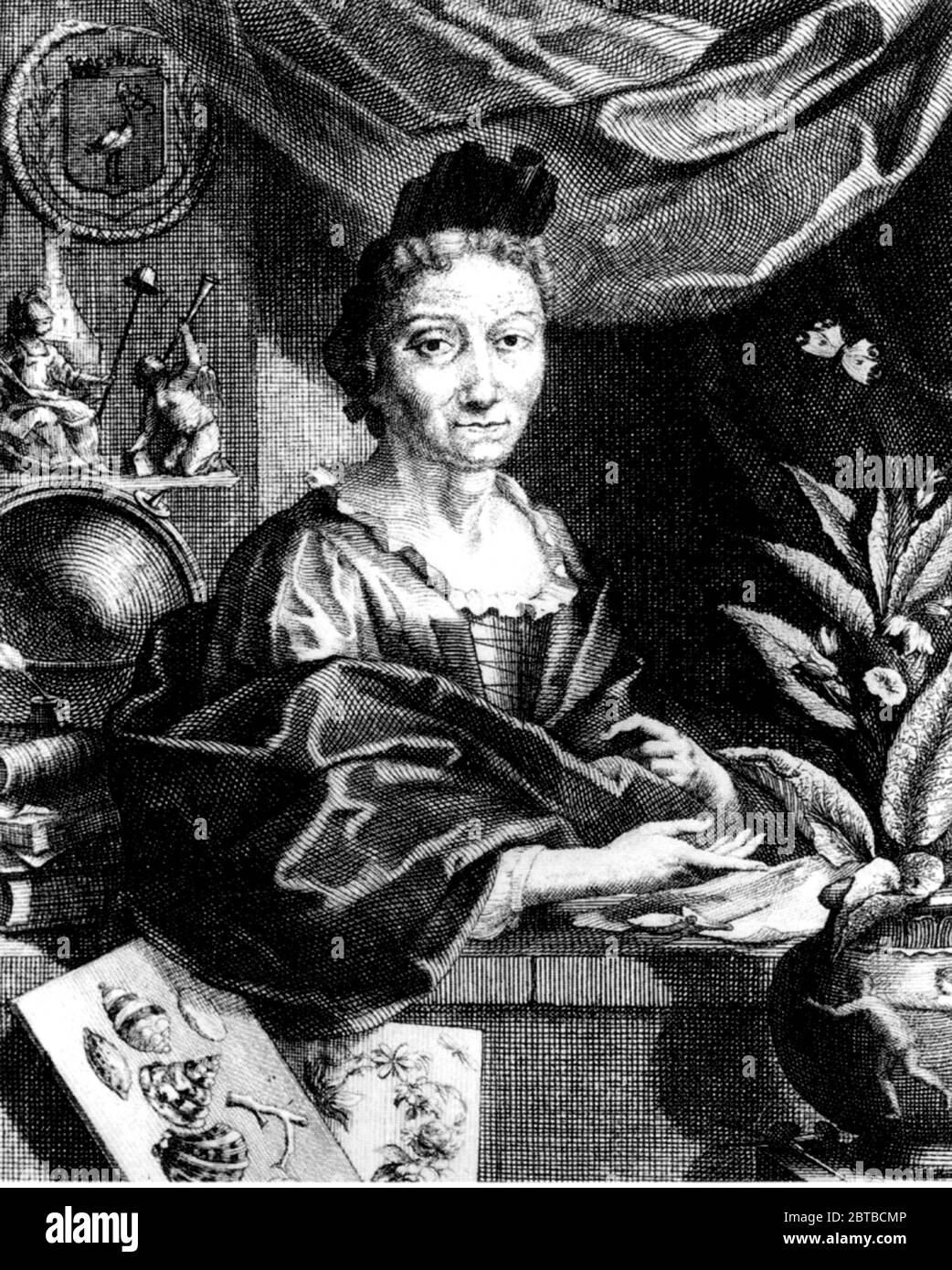 1700 c, ALLEMAGNE : la femme naturaliste allemande peintre , illustratrice scientifique et biologiste MARIA SIBYLLA MERIAN ( 1647 - 1717 ). Le père de Sybylla était le graveur et pubbliher suisse Mattäus Merian ( Matthew , 1593 - 1650 ) l'aîné . Portrait du graveur Jacobus Houbraken d'un portrait de Georg Gsell . - SYBILLA - HISTOIRE - foto storica storiche - portrait - ritratto - NATURALISTA - NATURALISTE - SCIENZA - SCIENCE - BIOLOGIE - BIOLOGIA - illustratrice - illustrateur - femme peintre - pittrice - pittura - peinture - ARTE - ARTS - ART - illustration - illustrazione - incision Banque D'Images