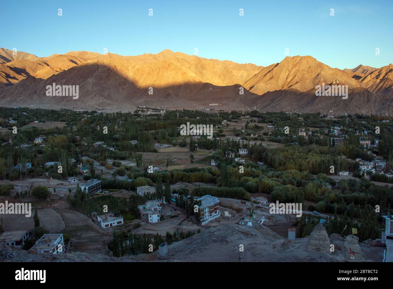 coucher de soleil à leh ville ladakh inde Banque D'Images