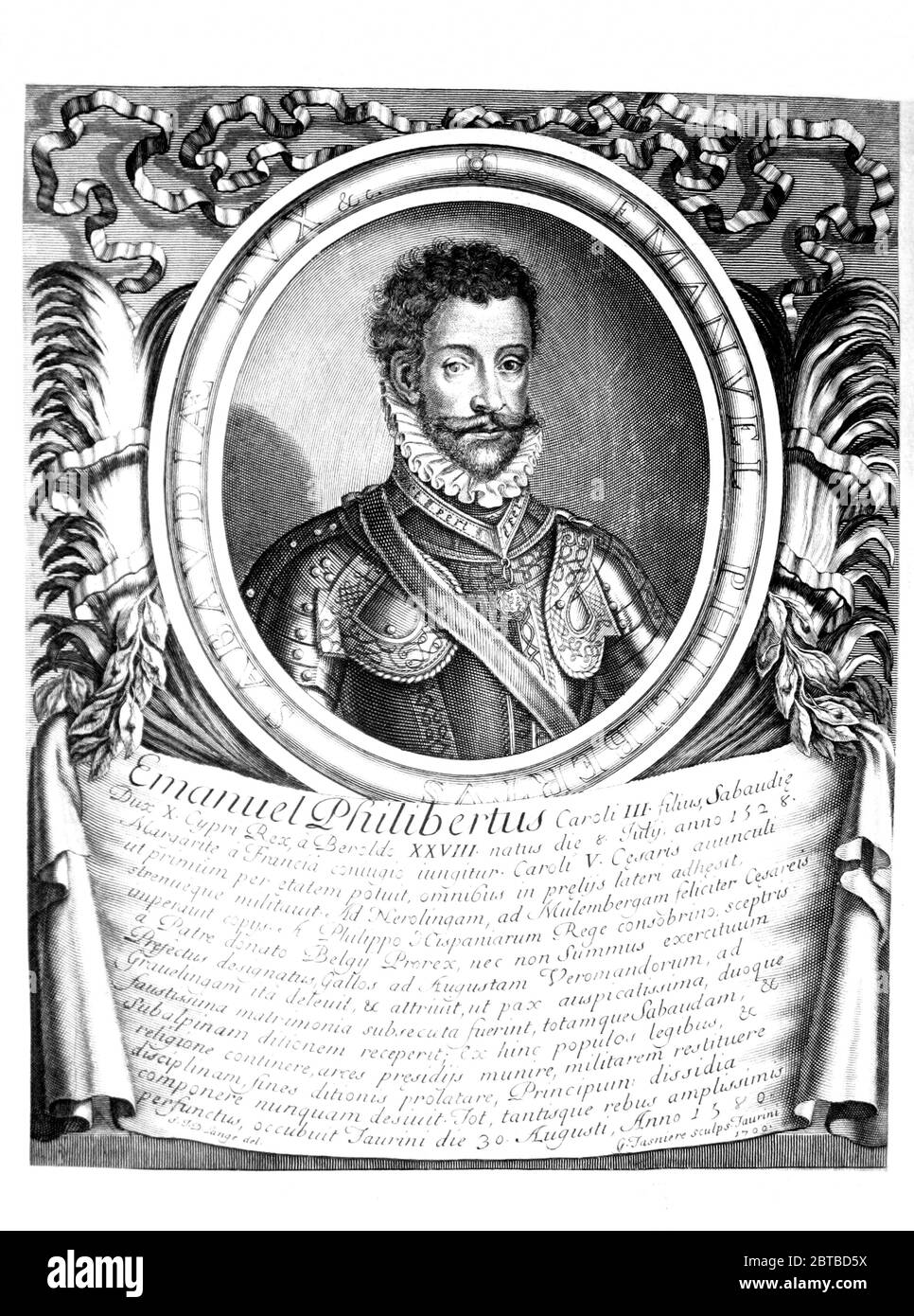 1550 CA , ITALIE: Le Prince italien EMANUELE FILIBERTO di SAVOIA ( 1528 - 1580 ). Portrait de D. Lange, - principe Amadeo , gravé par P. Giffart , Paris , 1702 . - Emmanuel Philibert Duc de Savoie - Duc de SAVOYE - SAVOIE - CASA SAVOIA - ITALIA - FRANCIA - REALI - Nobiltà italiana - SAVOIE - NOBLESSE - ROYALTIES - HISTOIRE - FOTO STORICHE ---- Archivio GBB Banque D'Images