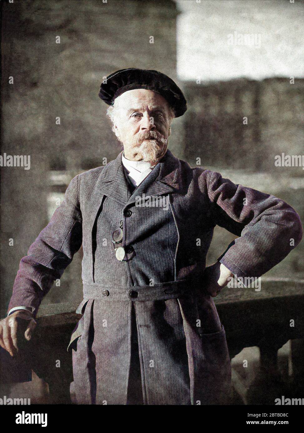 1890 CA , USA : le sculpteur américain WILLIAM WETMORE STORY ( 1819 - 1895 ). - ARTS - ARTE - SCULTORORE - SCULPTURE - PORTRAIT - RITRATTO - HISTOIRE - FOTO STORICHE - chapeau - cappello - velours - velluto - barbe - barba --- Archivio GBB Banque D'Images