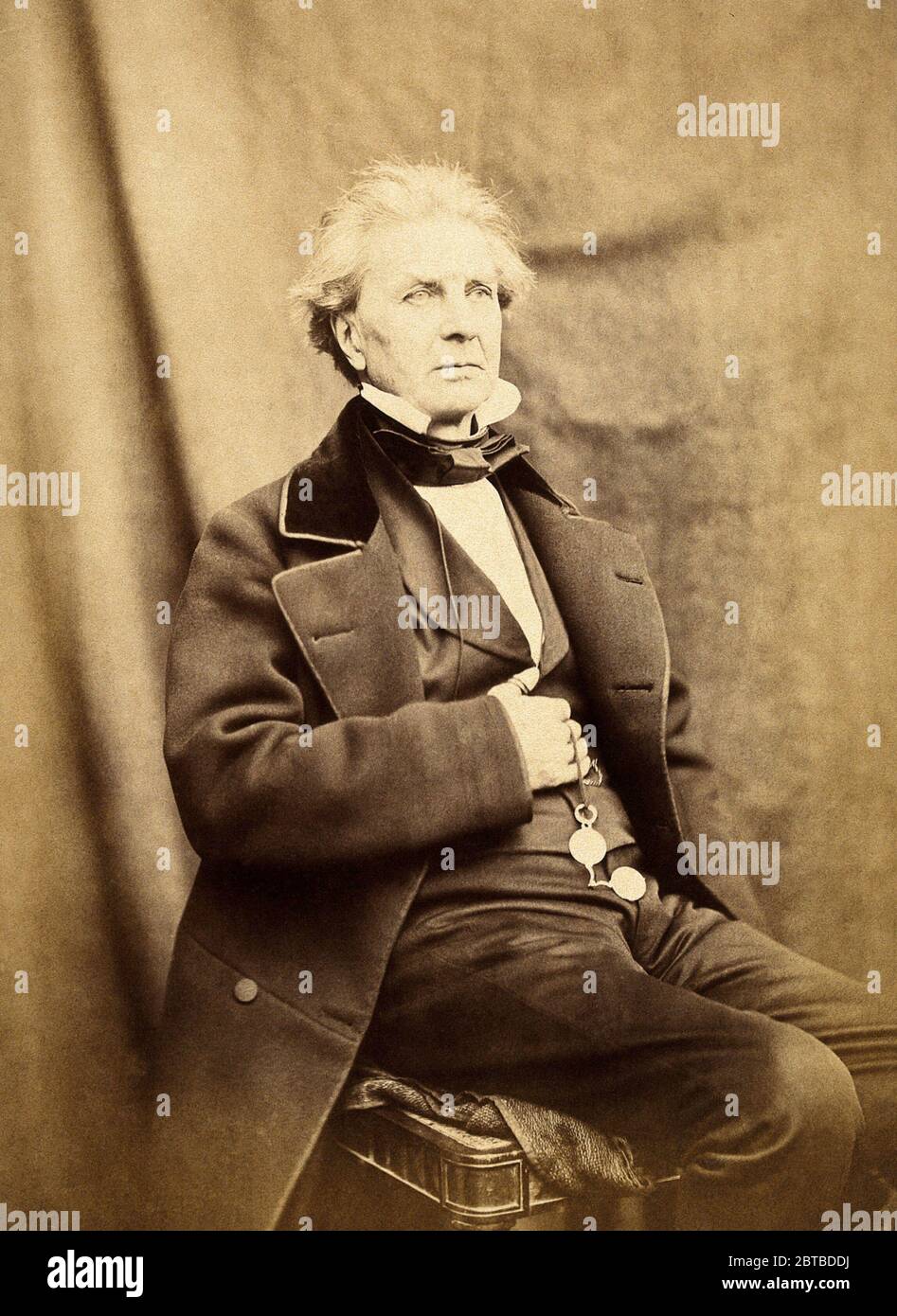 1870 environ GRANDE-BRETAGNE : l'ingénieur ferroviaire britannique CHARLES BLACKER VIGNOLES ( 1793 - 1875 ). - ritratto - portrait - HISTOIRE - foto storiche - INGEGNERE FERROVIARIO - FERROVIE - RAYLWAY - FERROVIA - TRASPORTI FERROVIARI - GRAND BRETAGNA - collier - colletto - noeud papillon - cravatta --- Archivio GBB Banque D'Images