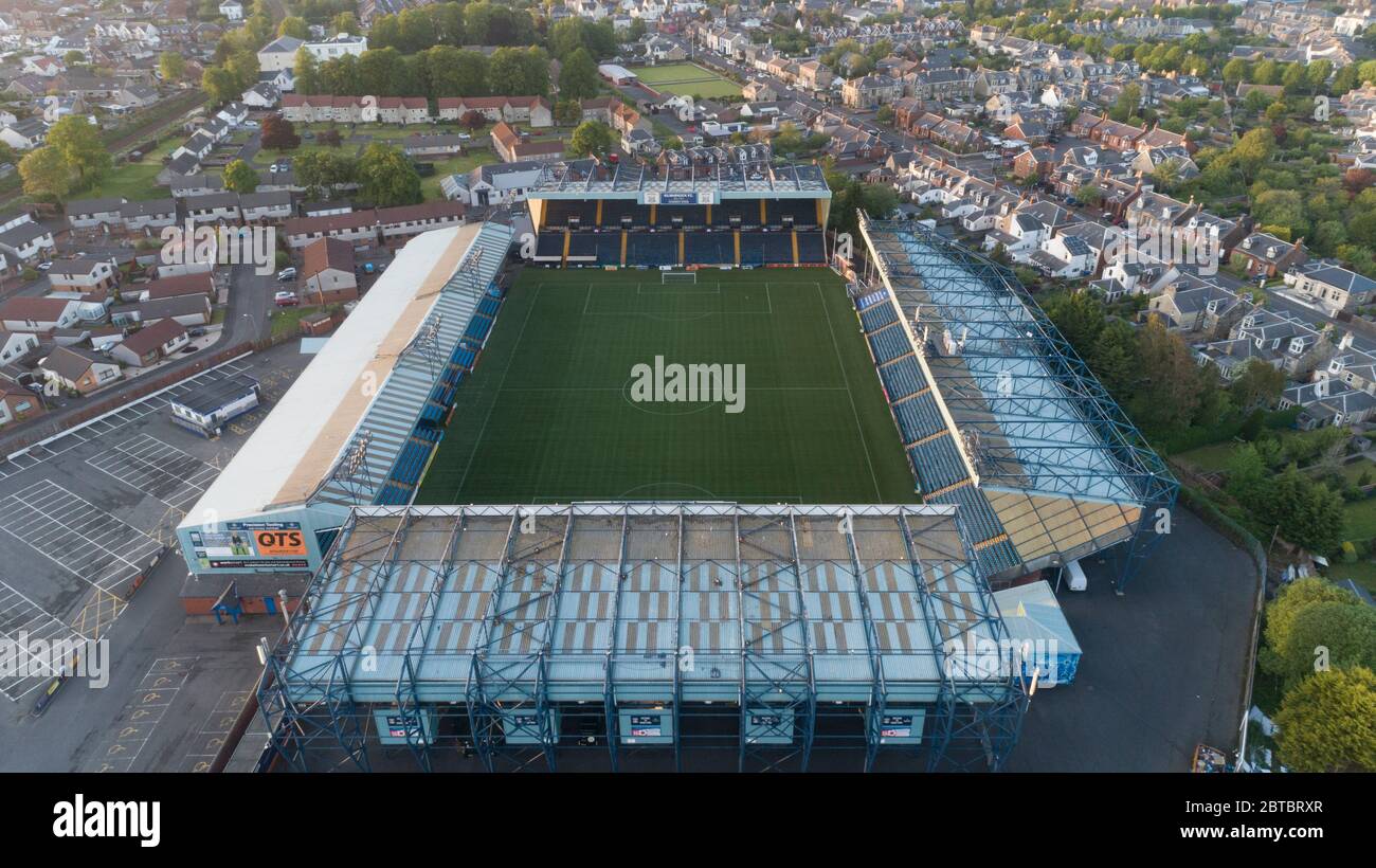 Vue aérienne du Rugby Park. Club de football de Kilmarnock Banque D'Images