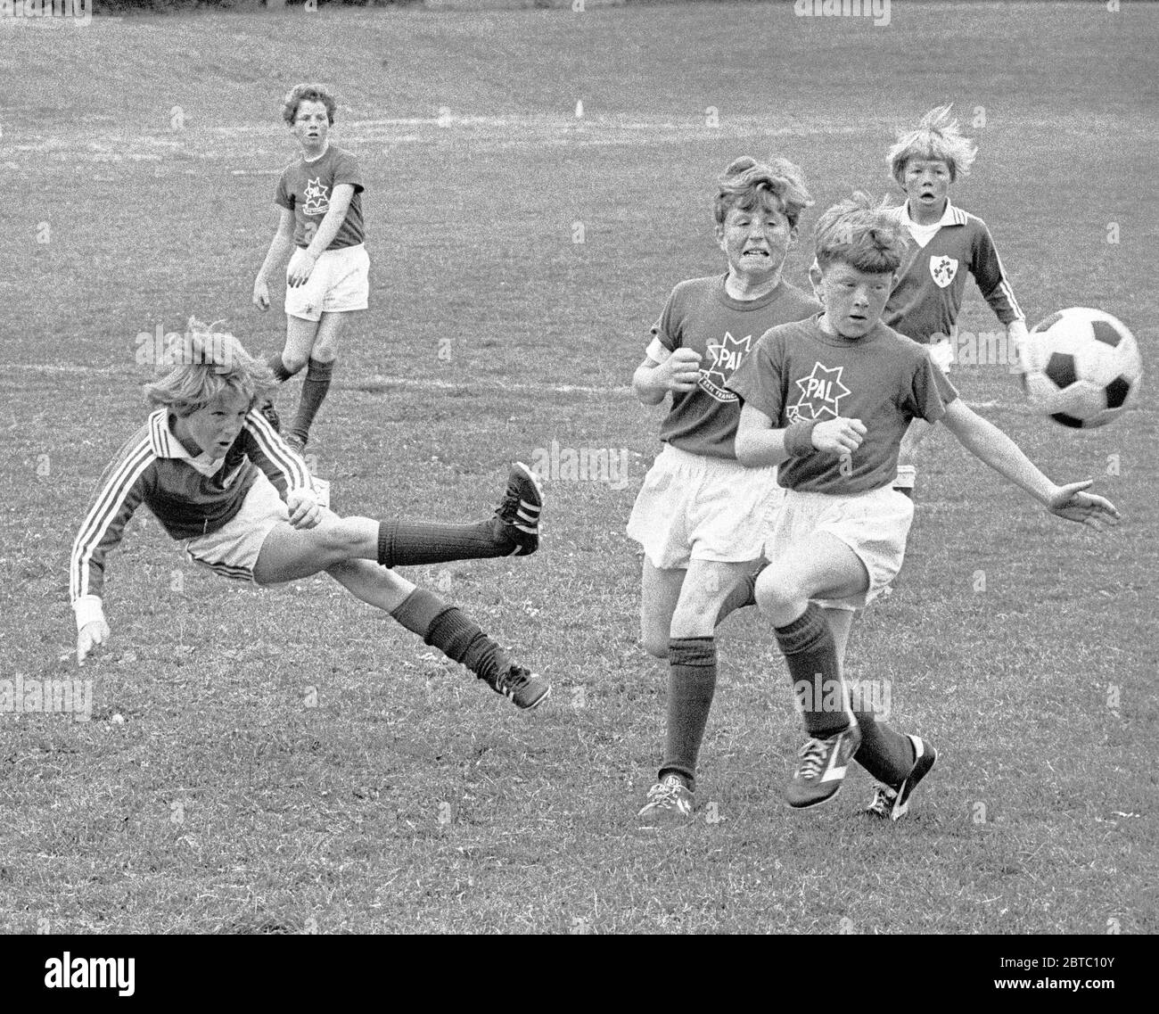 Match de football de la San Francisco police Athletic League au stade Balboa, 31 mai 1980 Banque D'Images