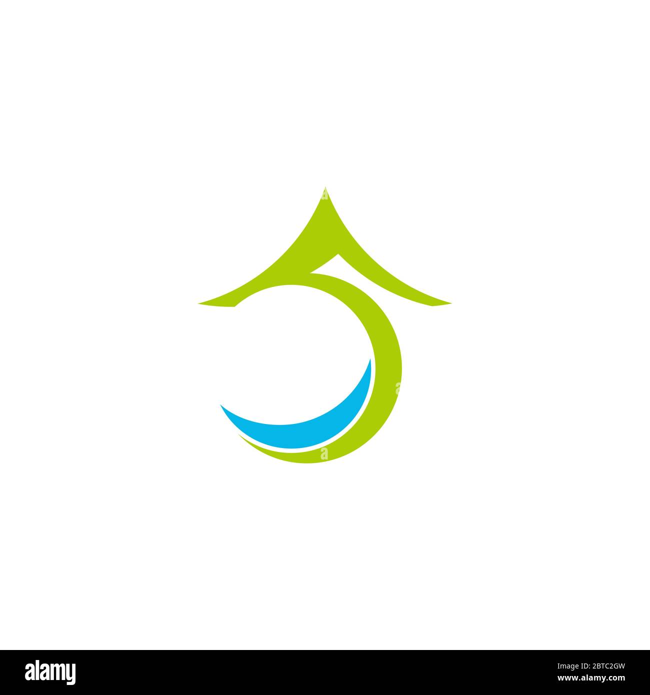 lettre s vert montagne bleu mer naturel logo vecteur Illustration de Vecteur