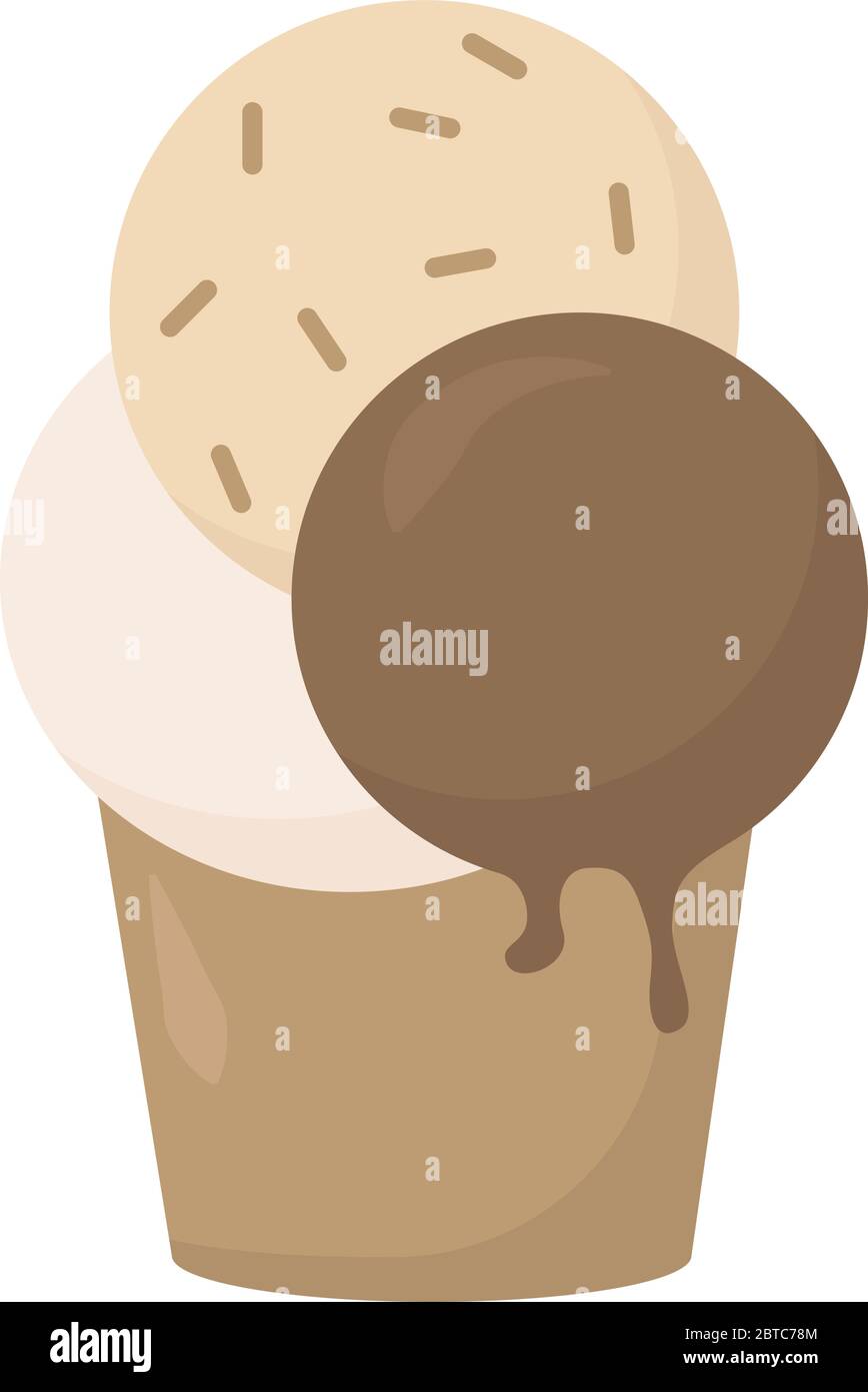 Trois boules de crème glacée , illustration, vecteur sur fond blanc Illustration de Vecteur