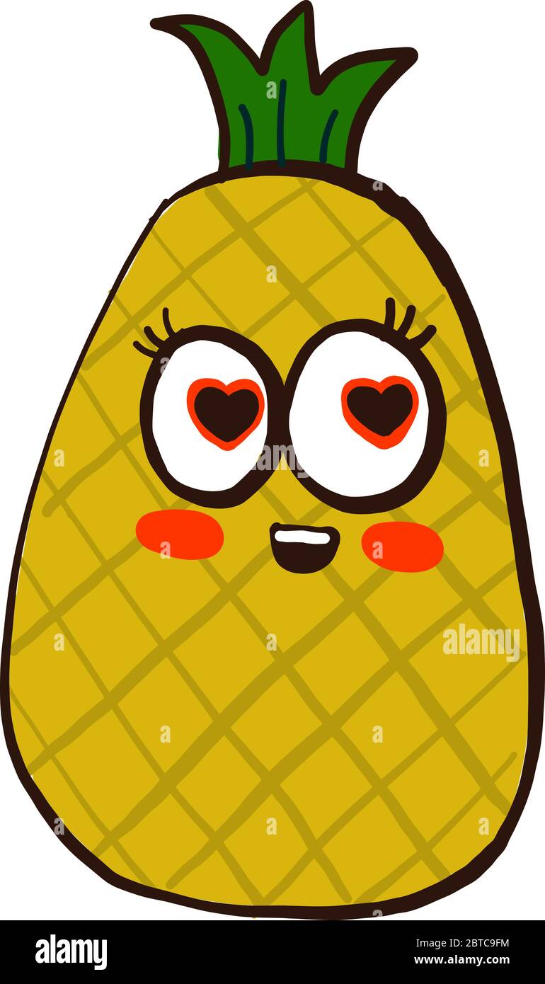 Mignon ananas , illustration, vecteur sur fond blanc Illustration de Vecteur