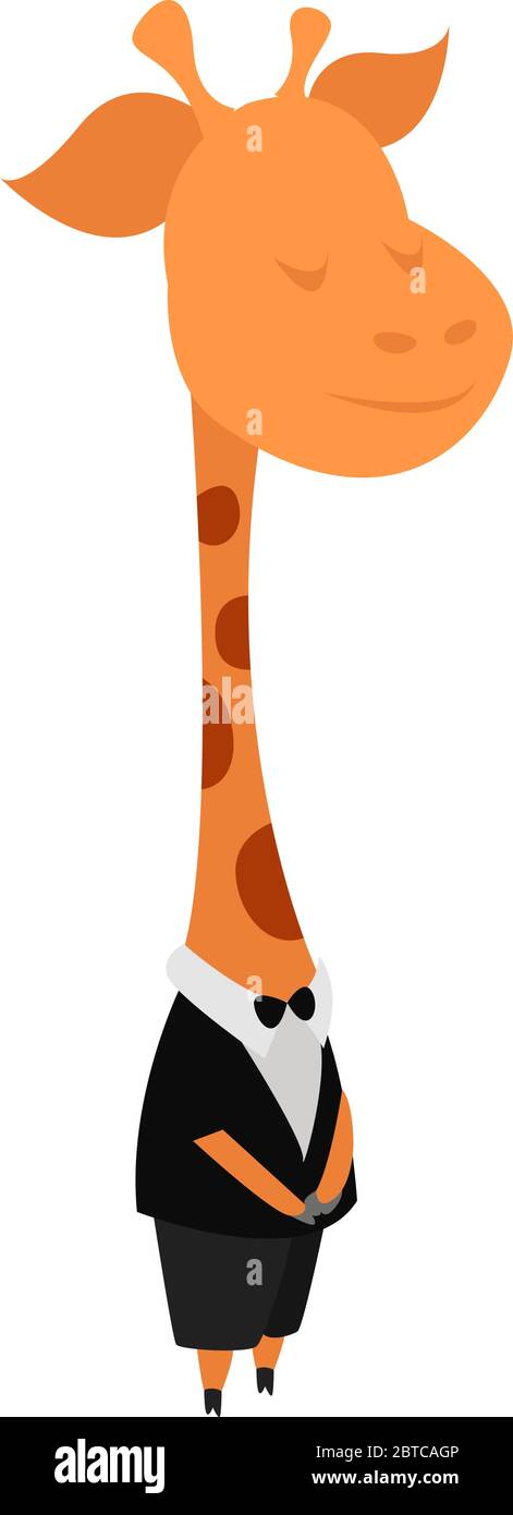 Girafe en costume , illustration, vecteur sur fond blanc Illustration de Vecteur