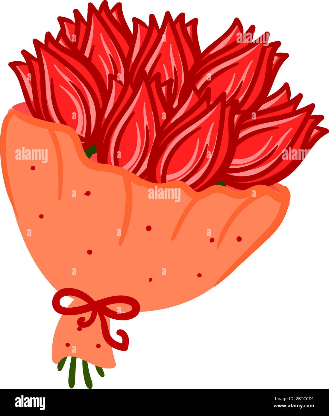 Roses rouges dans un boquet , illustration, vecteur sur fond blanc Illustration de Vecteur