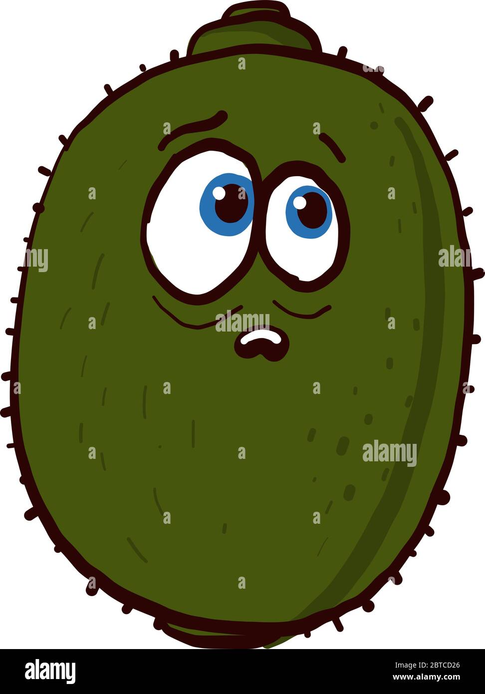 Triste kiwi fruit , illustration, vecteur sur fond blanc Illustration de Vecteur