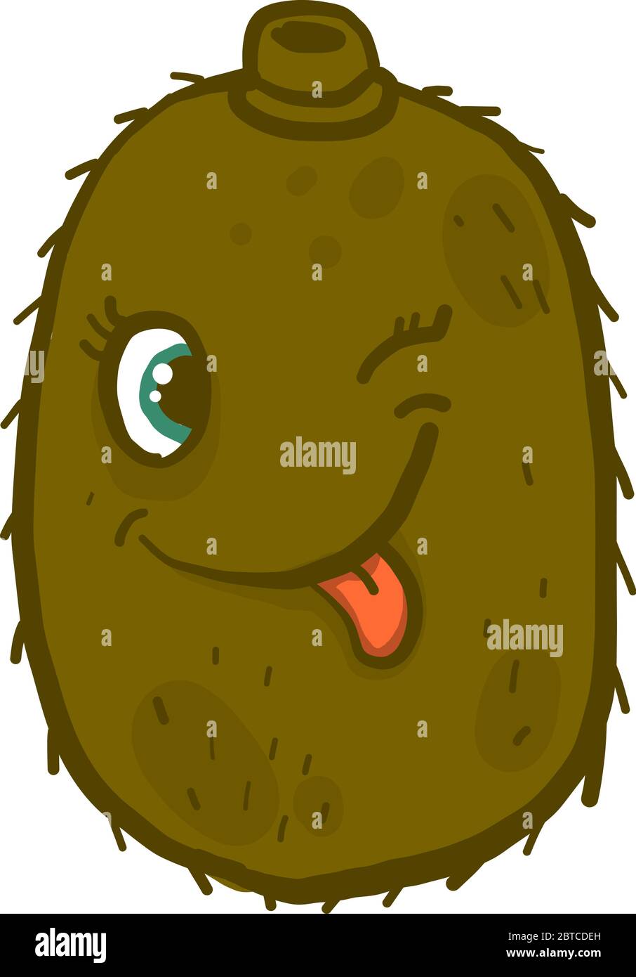 Fruit kiwi en clin d'œil , illustration, vecteur sur fond blanc Illustration de Vecteur