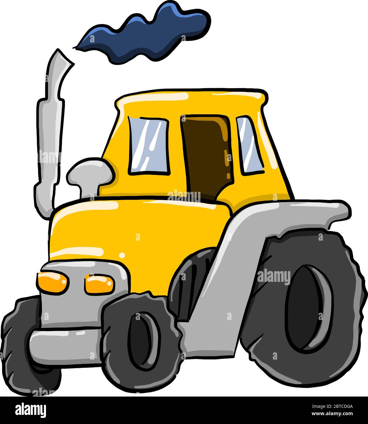 Tracteur jaune , illustration, vecteur sur fond blanc Illustration de Vecteur