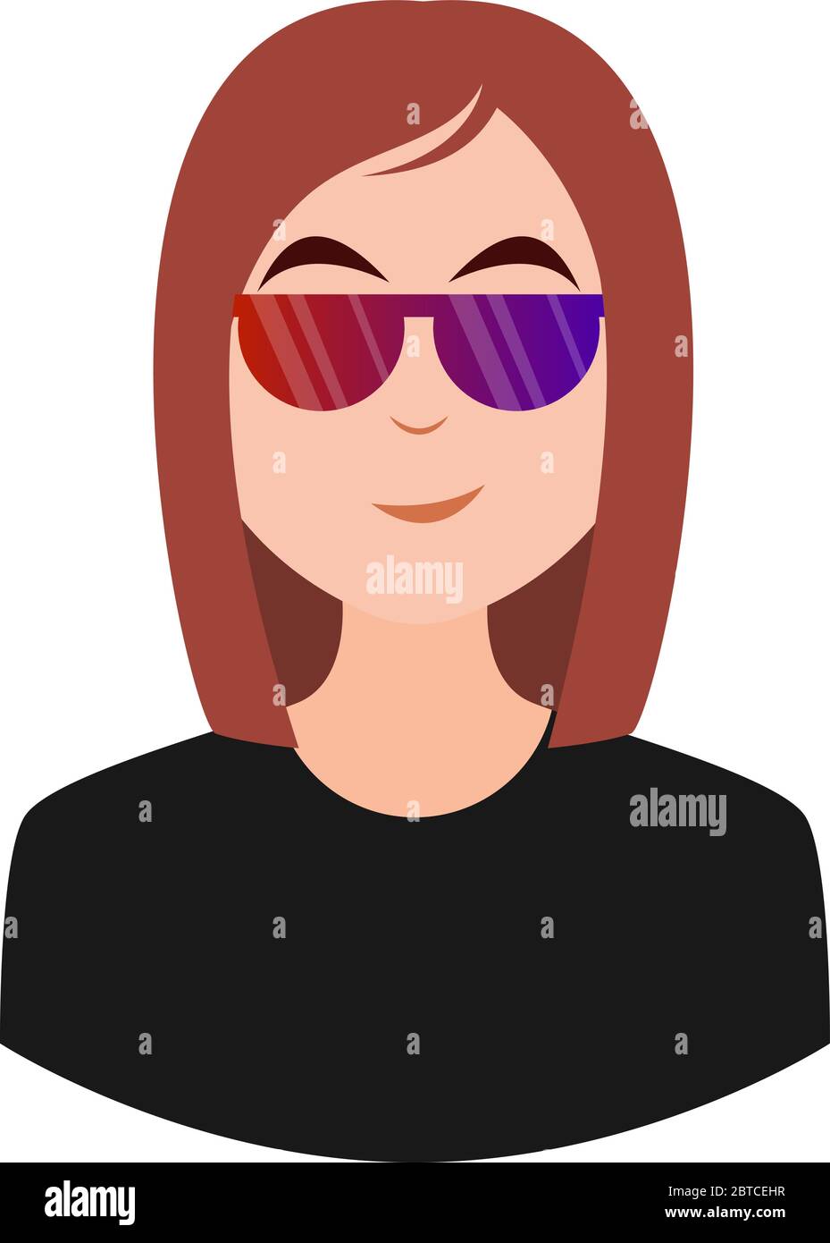Fille avec lunettes de soleil emoji, illustration, vecteur sur fond blanc  Image Vectorielle Stock - Alamy