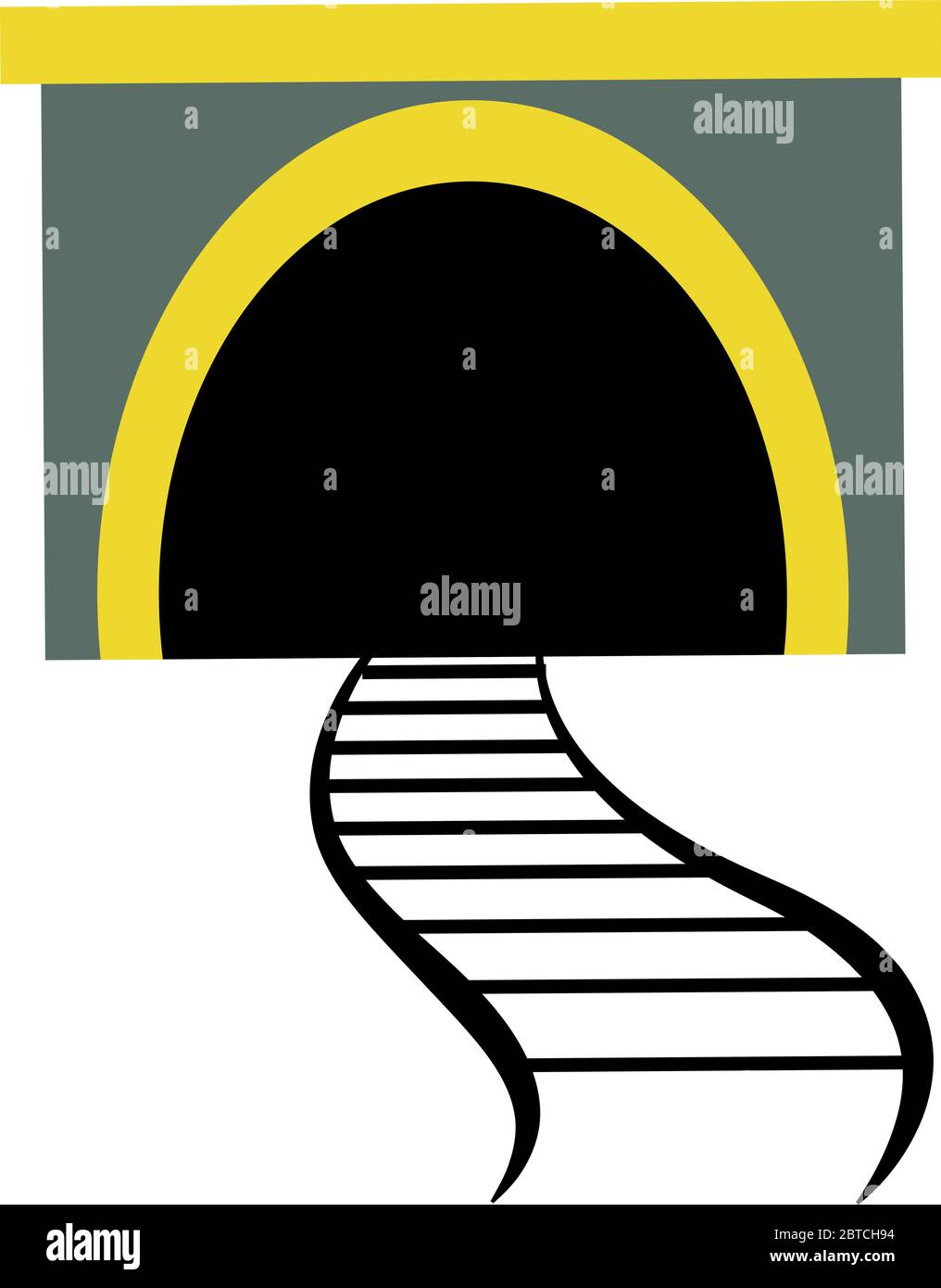 Tunnel ferroviaire, illustration, vecteur sur fond blanc Illustration de Vecteur