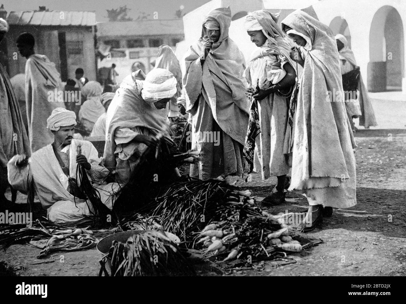 Marché, Biskra, Algérie ca. 1899 Banque D'Images