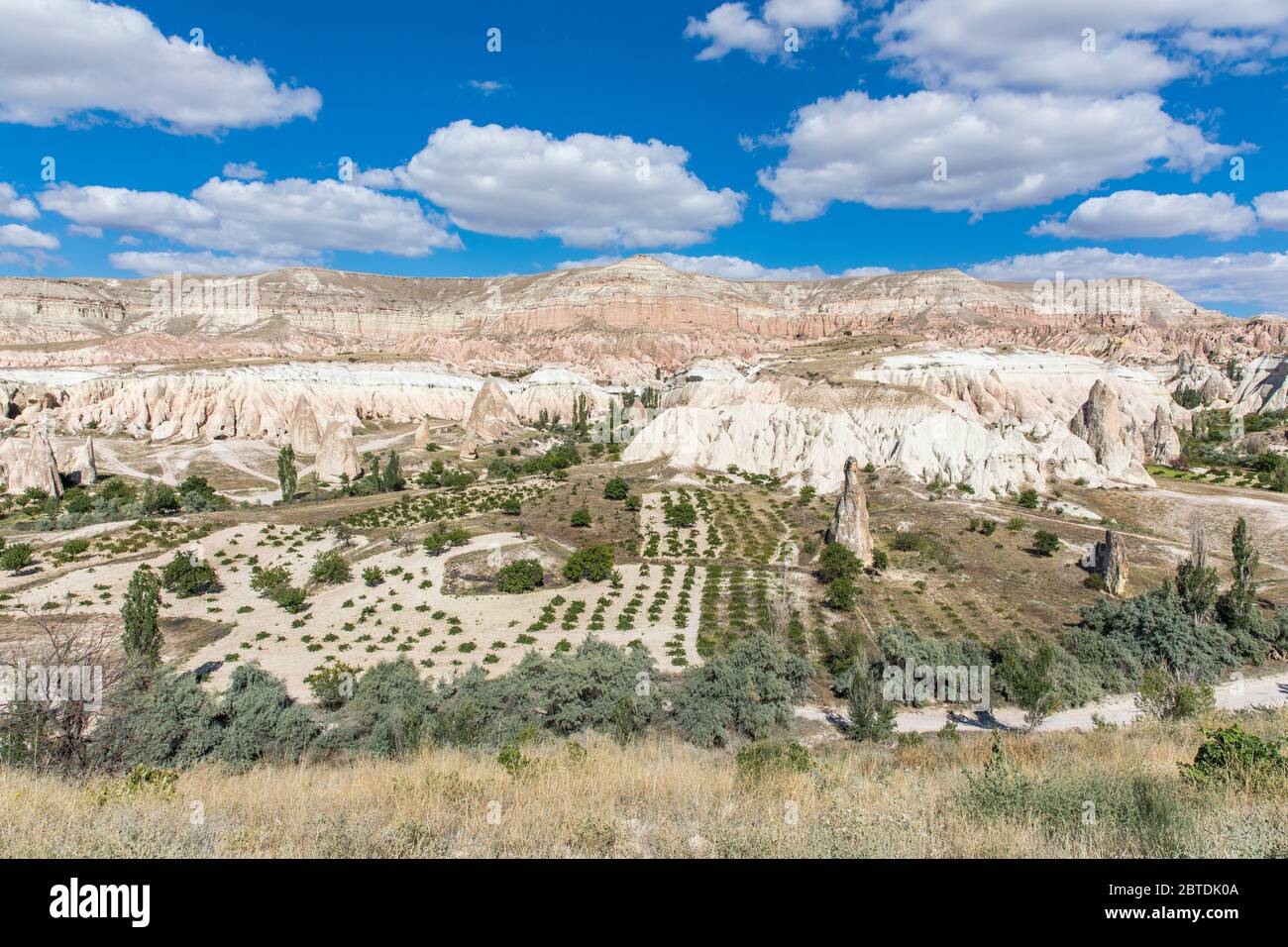 Vallée rouge, formations volcaniques, Cappadoce, Nevsehir, Turquie. Banque D'Images